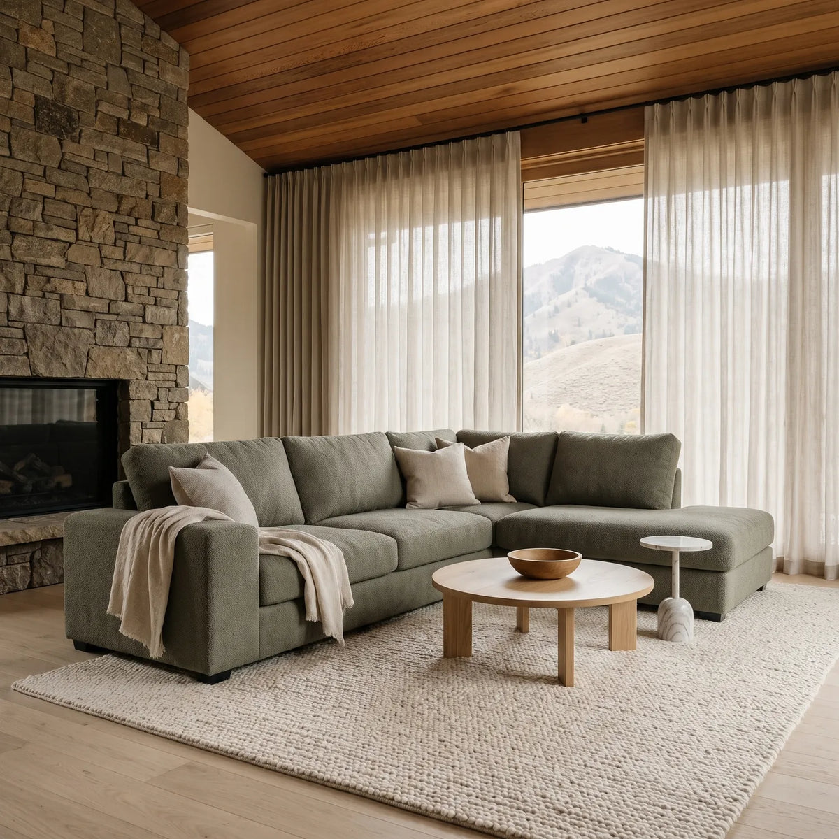 Two-Piece Infinity Sectional - Cuddle Moss Oversized - hero #Orientation_Right-Hand Facing