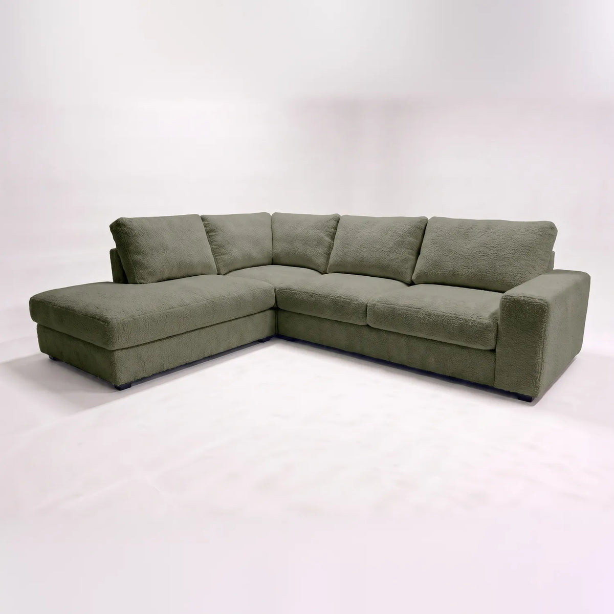 Two-Piece Infinity Sectional - Cuddle Moss Oversized - studio photo on white #Orientation_Left-Hand Facing