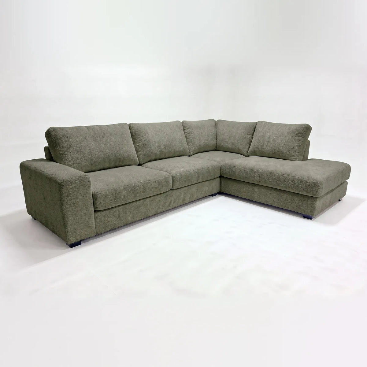 Two-Piece Infinity Sectional - Cuddle Moss Oversized - studio photo on white #Orientation_Right-Hand Facing #vera_main