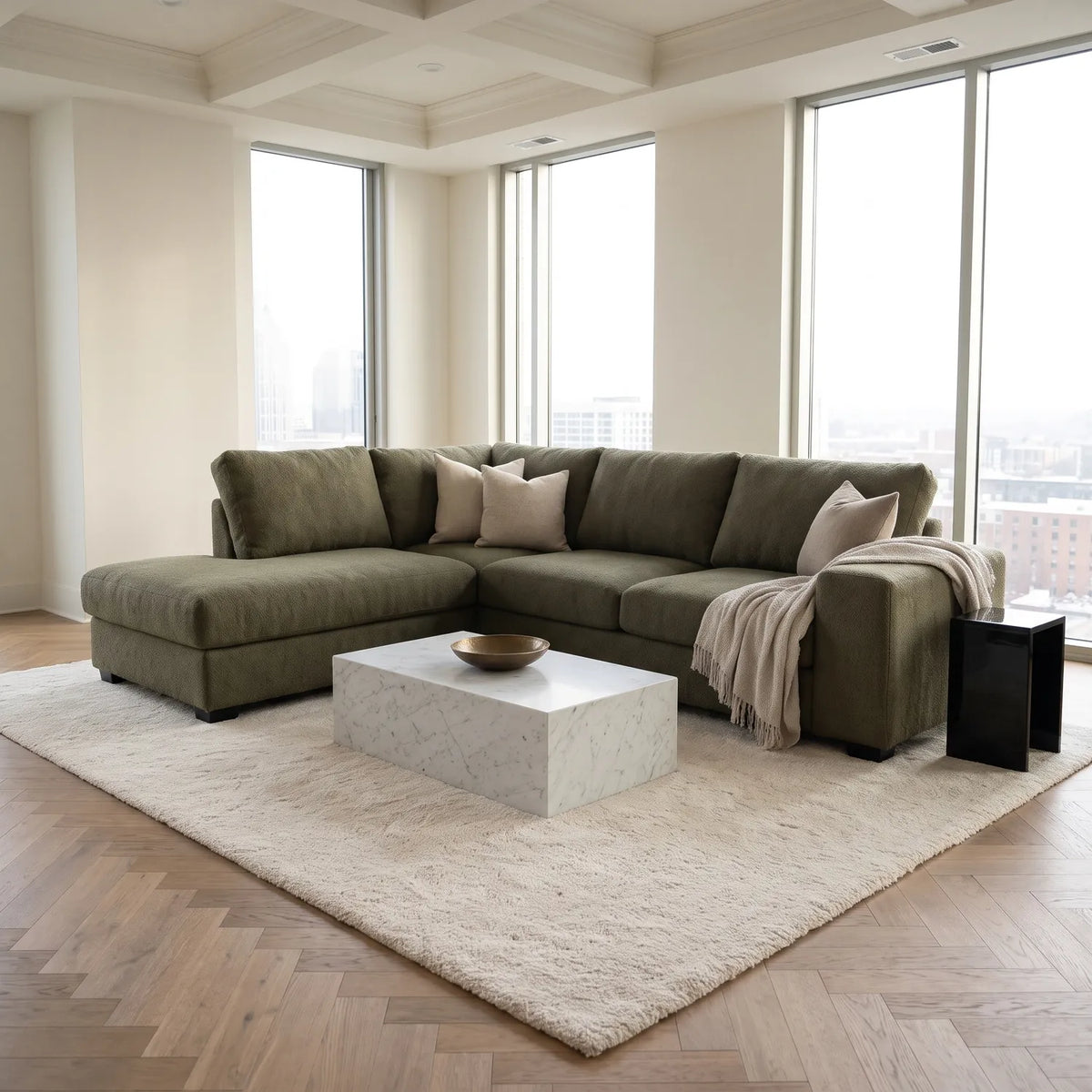 Two-Piece Infinity Sectional - Cuddle Moss - hero #Orientation_Left-Hand Facing