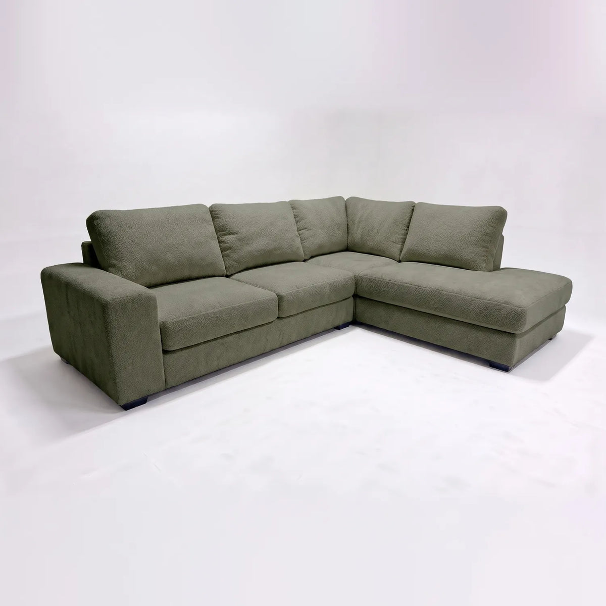 Two-Piece Infinity Sectional - Cuddle Moss - studio photo on white #Orientation_Right-Hand Facing #vera_main