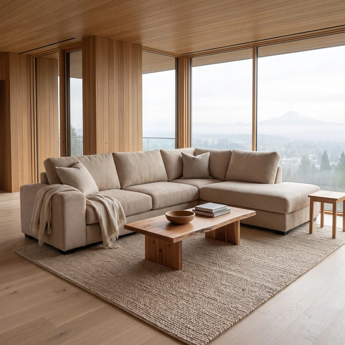 Two-Piece Infinity Sectional - Cuddle Natural Oversized - hero #Orientation_Right-Hand Facing