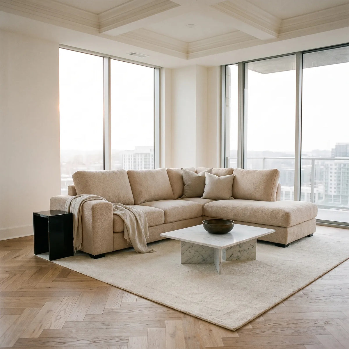 Two-Piece Infinity Sectional - Cuddle Natural - hero #Orientation_Right-Hand Facing