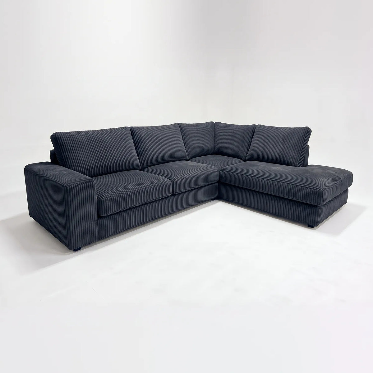 Two-Piece Infinity Sectional - Mini Minky Midnight - studio photo on white #Orientation_Right-Hand Facing #vera_main