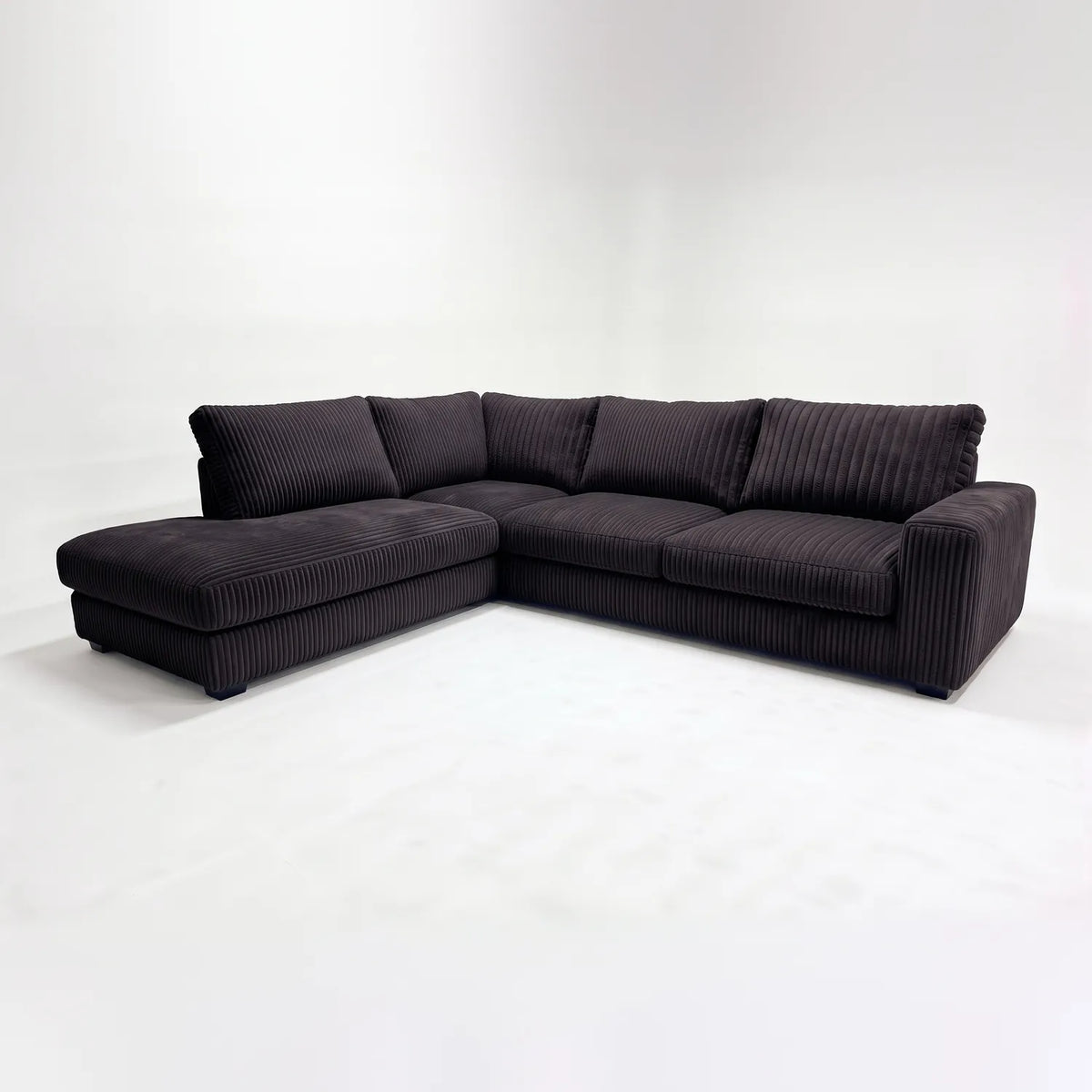 Two-Piece Infinity Sectional - Mini Minky Onyx Oversized - studio photo on white #Orientation_Left-Hand Facing