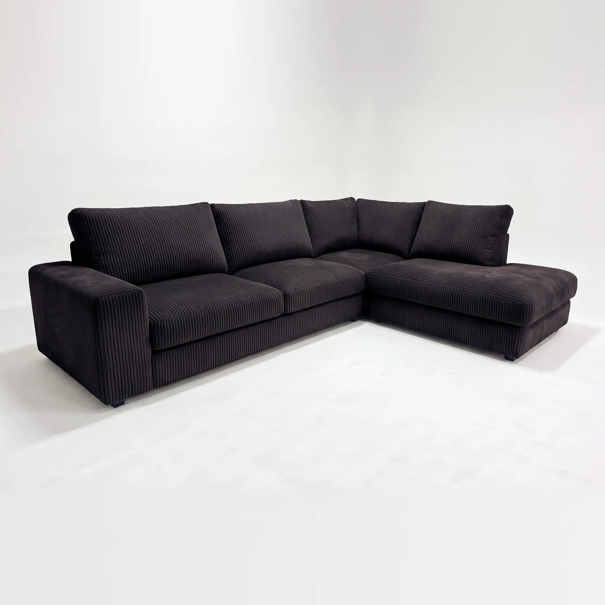 Two-Piece Infinity Sectional - Mini Minky Onyx Oversized - studio photo on white #Orientation_Right-Hand Facing #vera_main