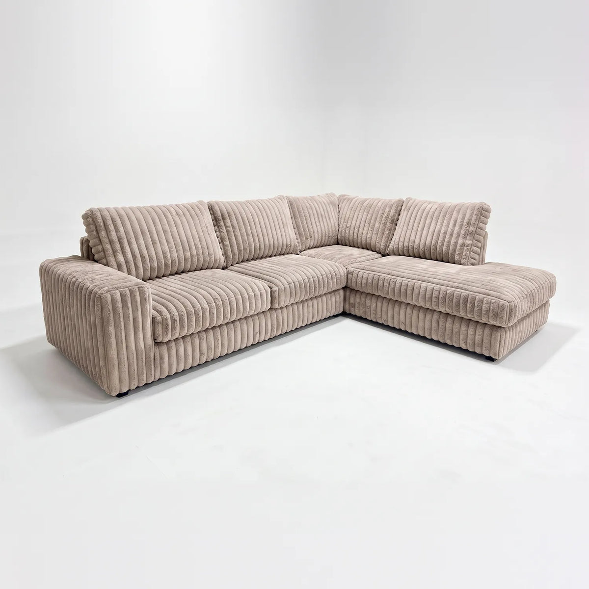 Two-Piece Infinity Sectional - Minky Toast - studio photo on white #Orientation_Right-Hand Facing #vera_main
