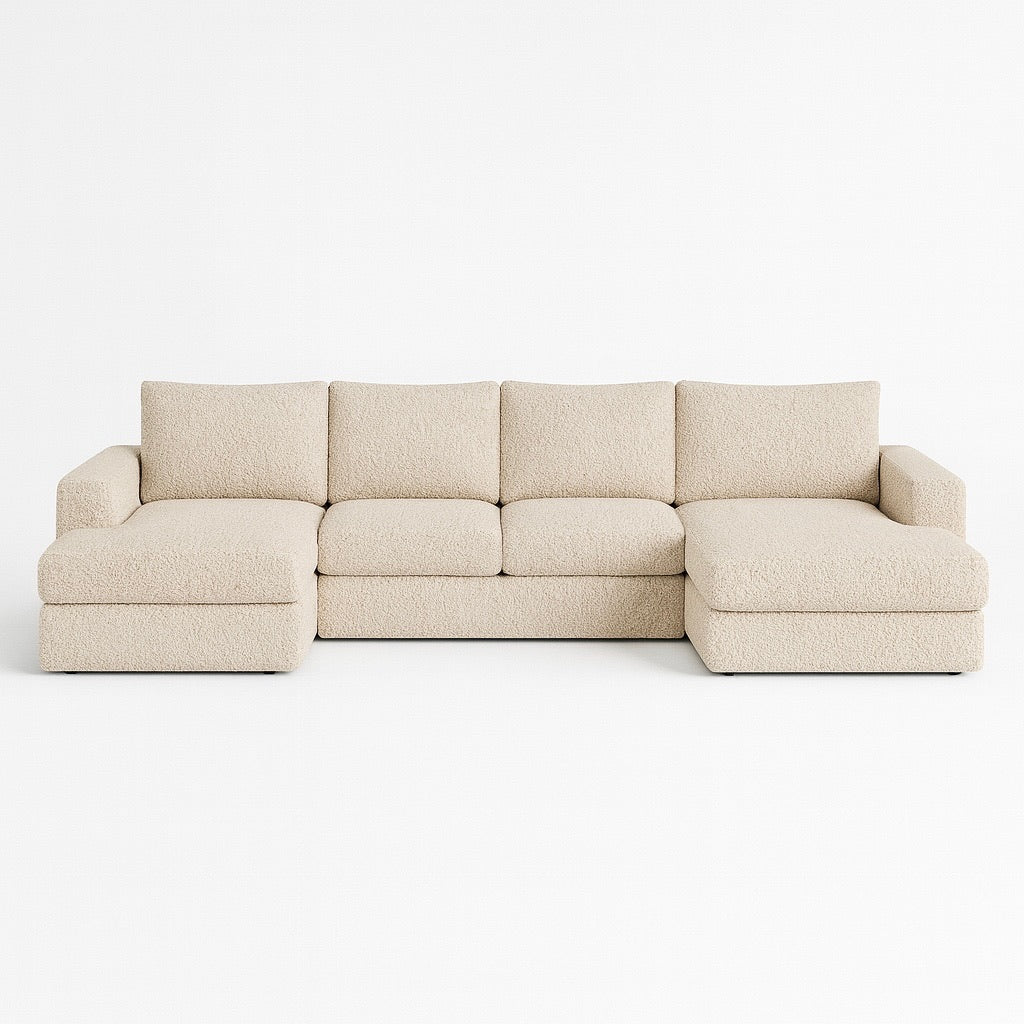 Brown oversized sectional that fills up a room to show the U-shaped and oversized sectionals collection.