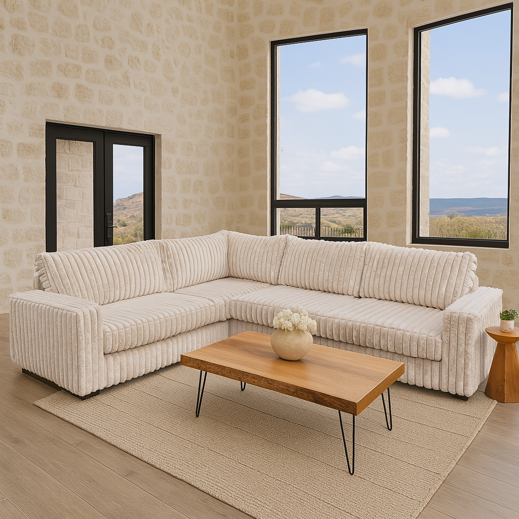 Minky Three-Piece Sectional