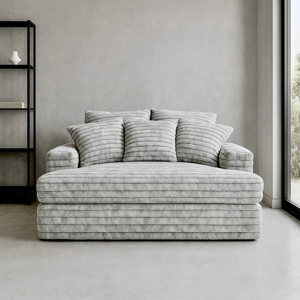 Big Wig Grey chaise lounger staged in a styled living room (view 2)