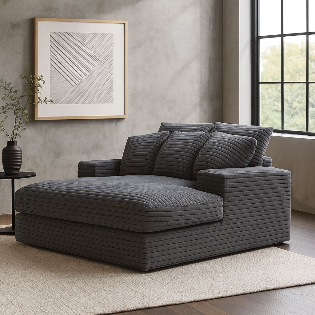 Minky Grey Chaise Lounger