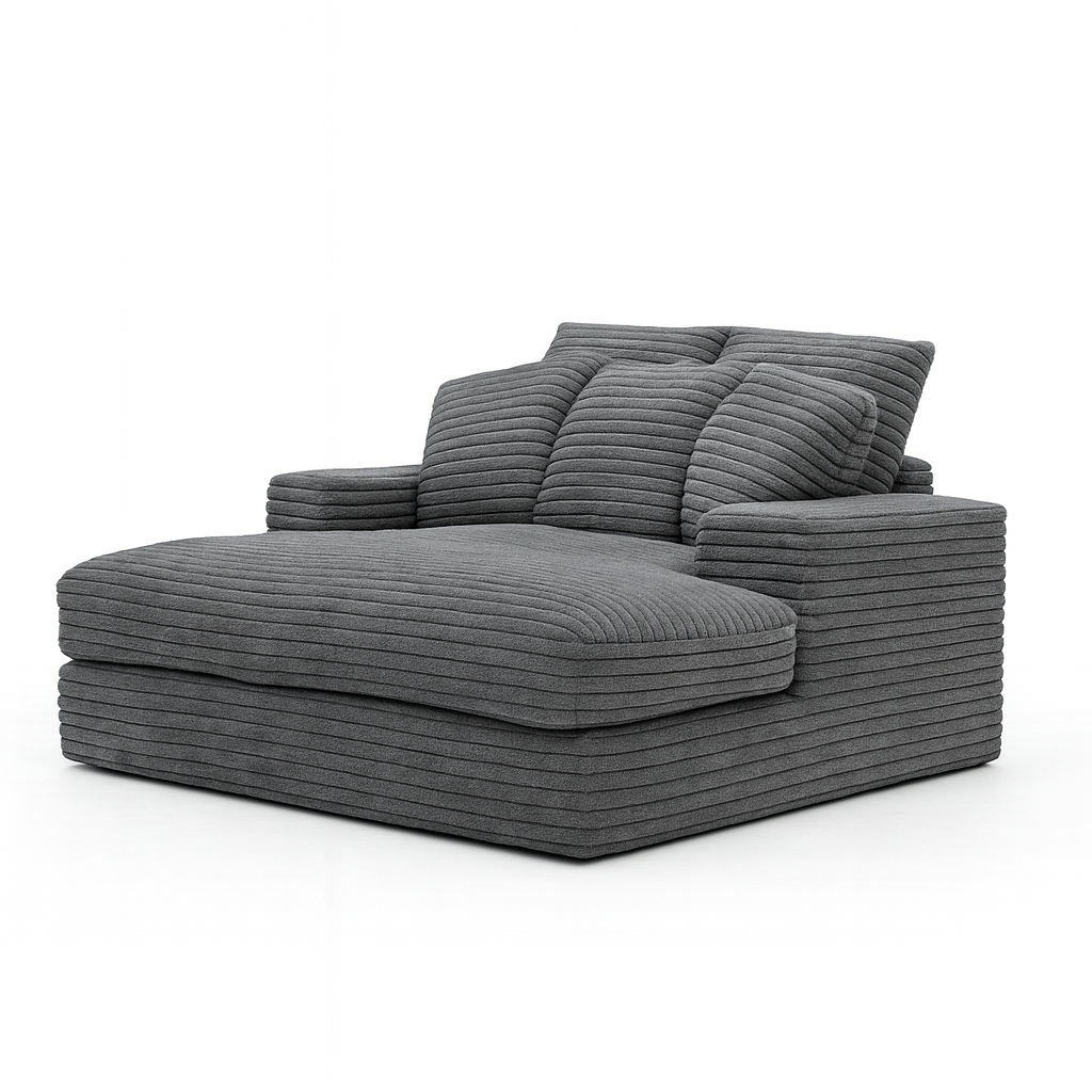 Minky Grey Chaise Lounger
