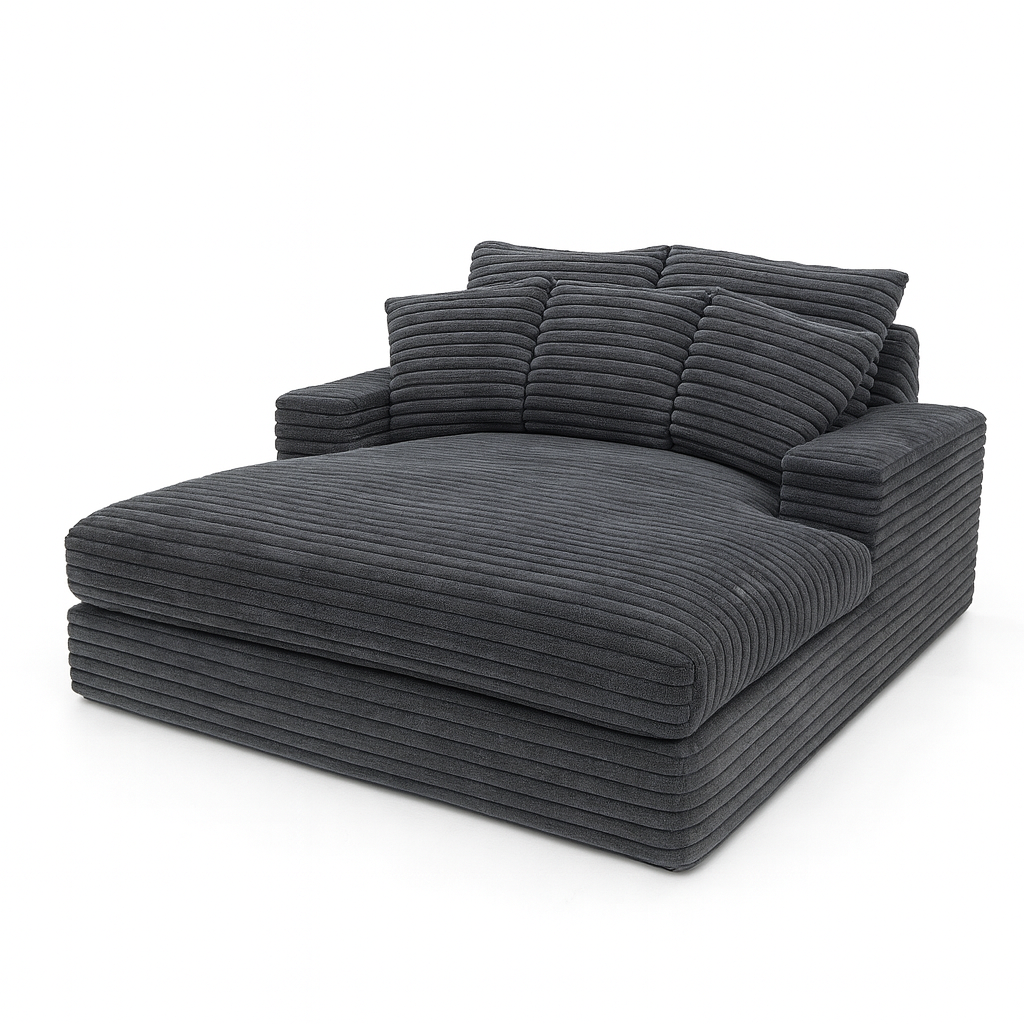Minky Grey Chaise Lounger