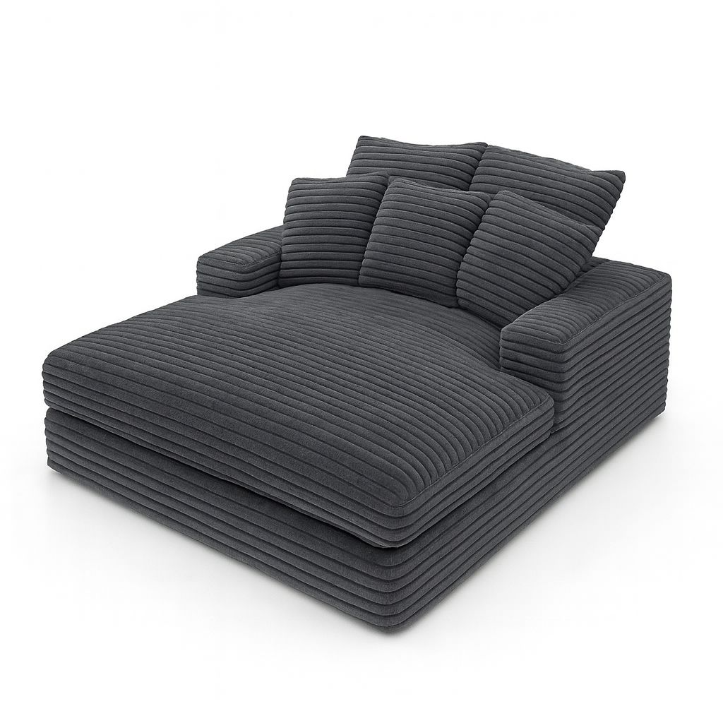 Minky Grey Chaise Lounger