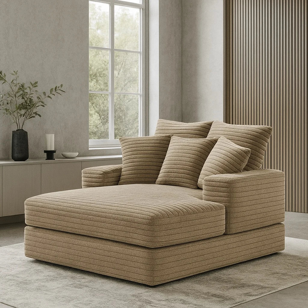 Minky Toast chaise lounger staged in a styled living room (view 2)