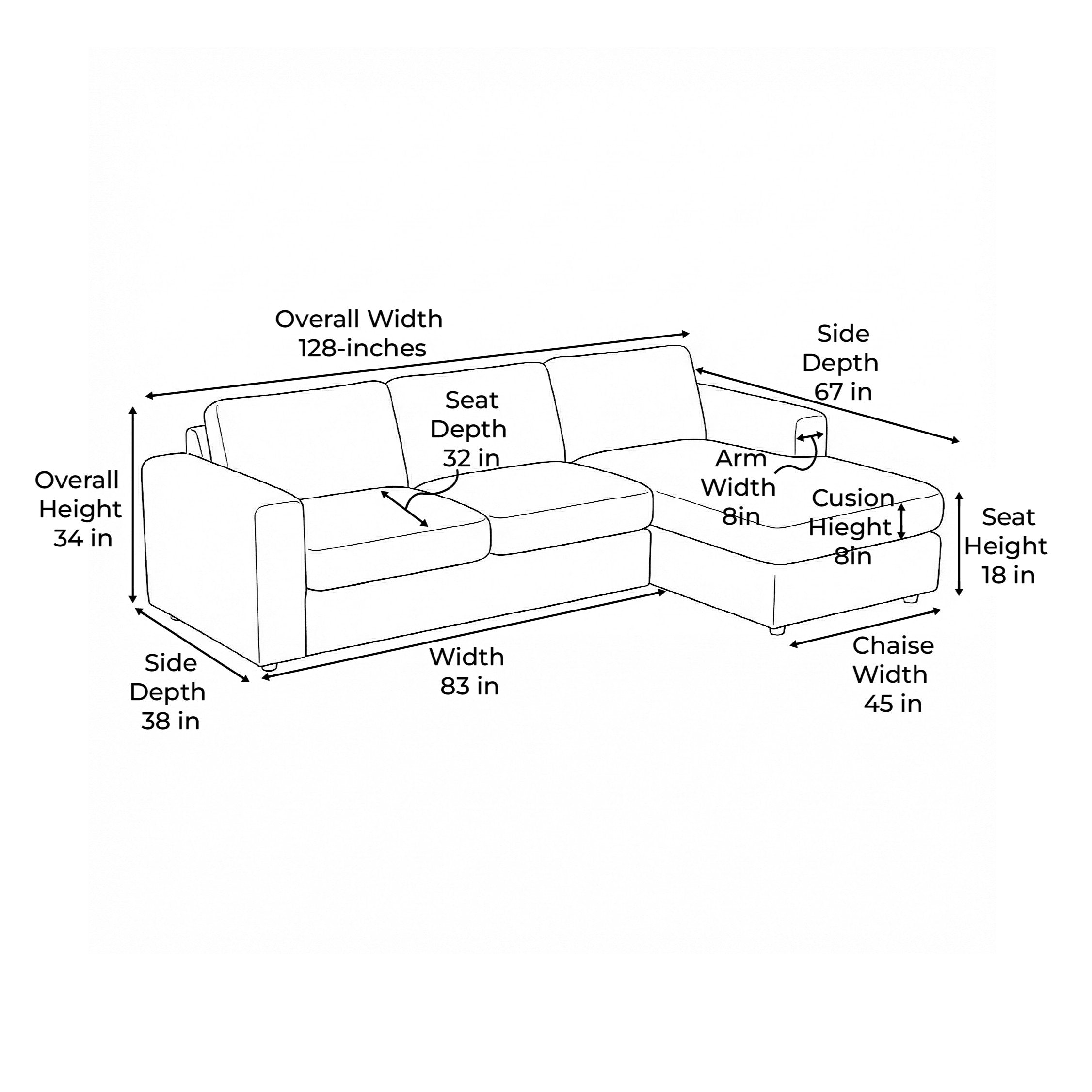Cuddle Charcoal Two-Piece Chaise Sectional