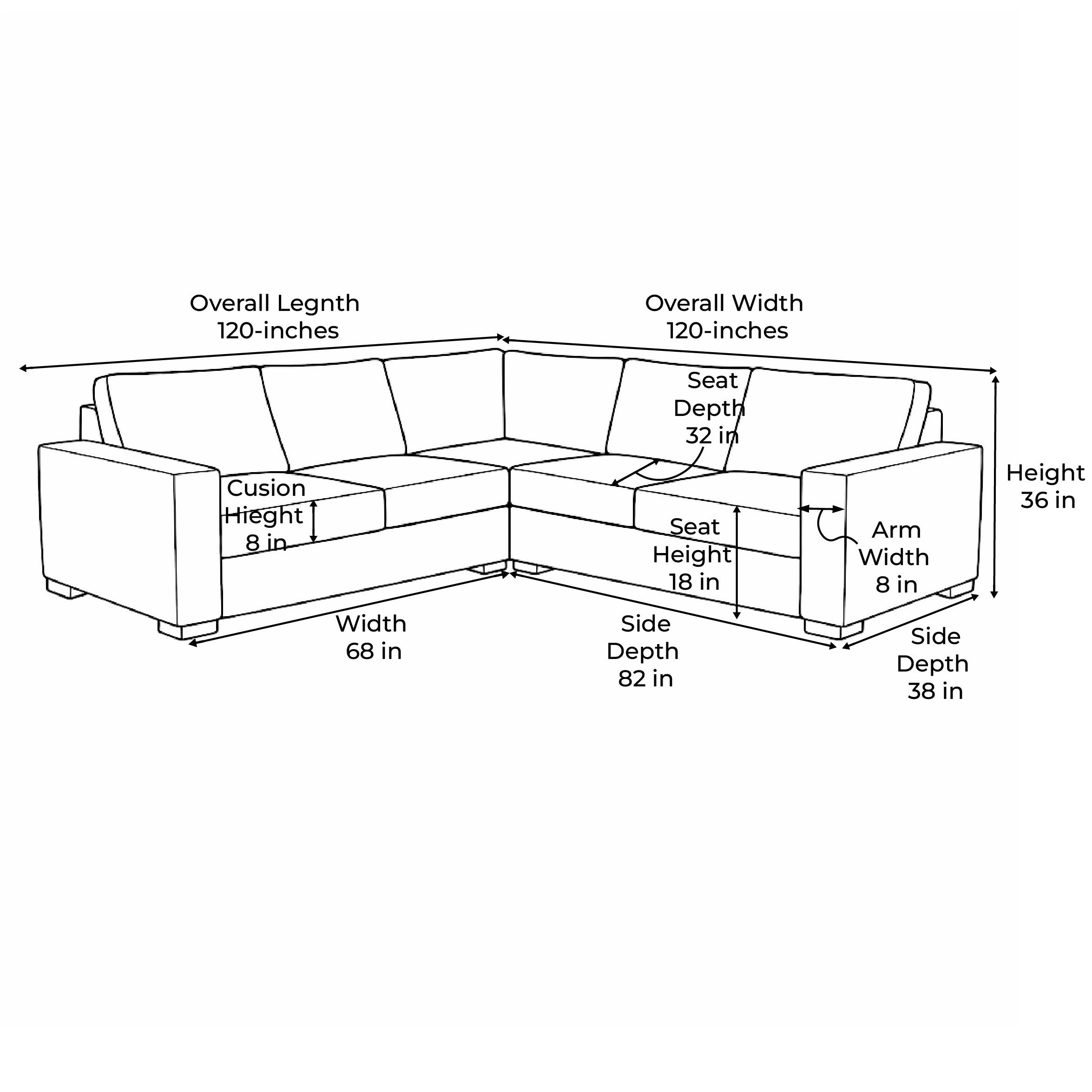 Cuddle Cream Three-Piece Sectional
