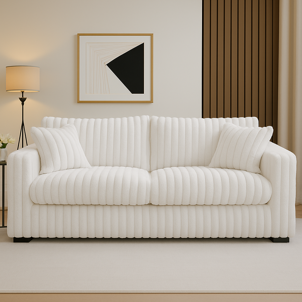 Minky White Sofa