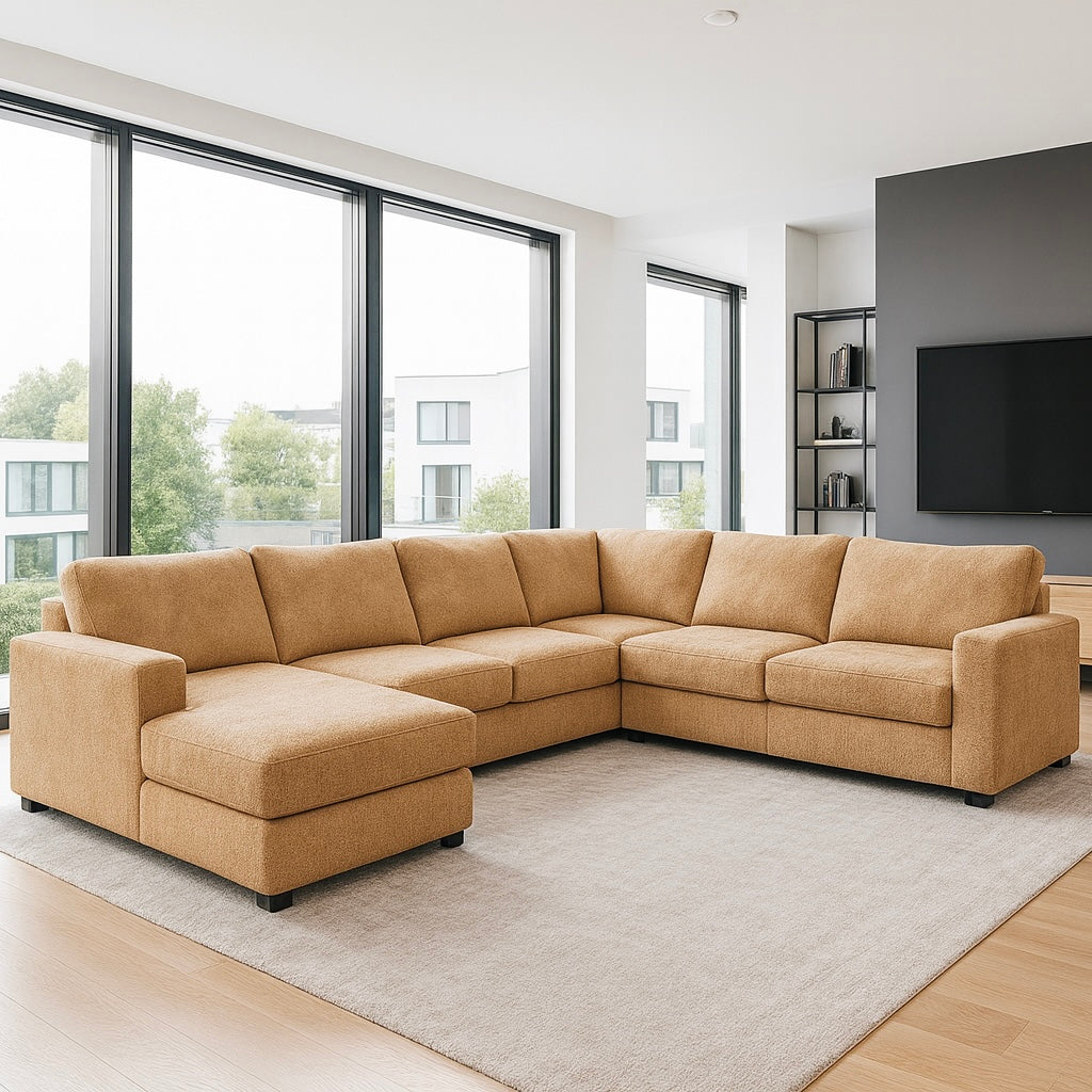 Cashew Halworth Three-Piece Sectional