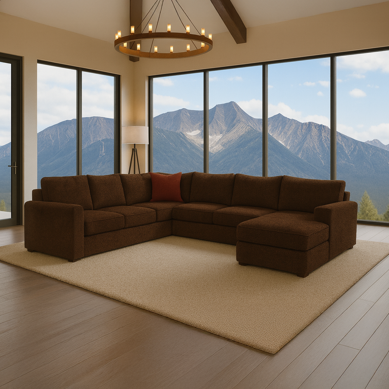 Chocolate Halworth Three-Piece Sectional