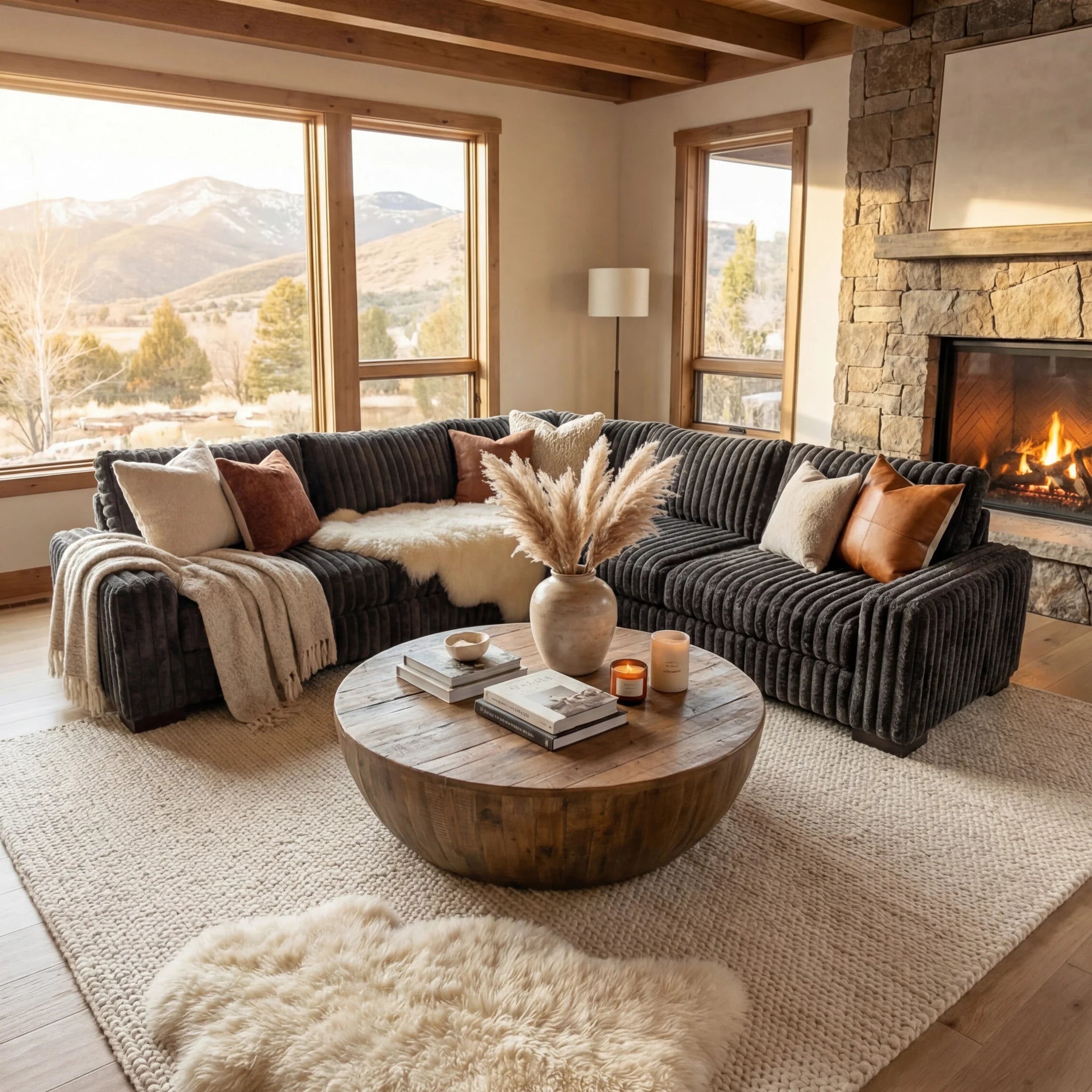 Big Wig Charcoal Three-Piece Sectional