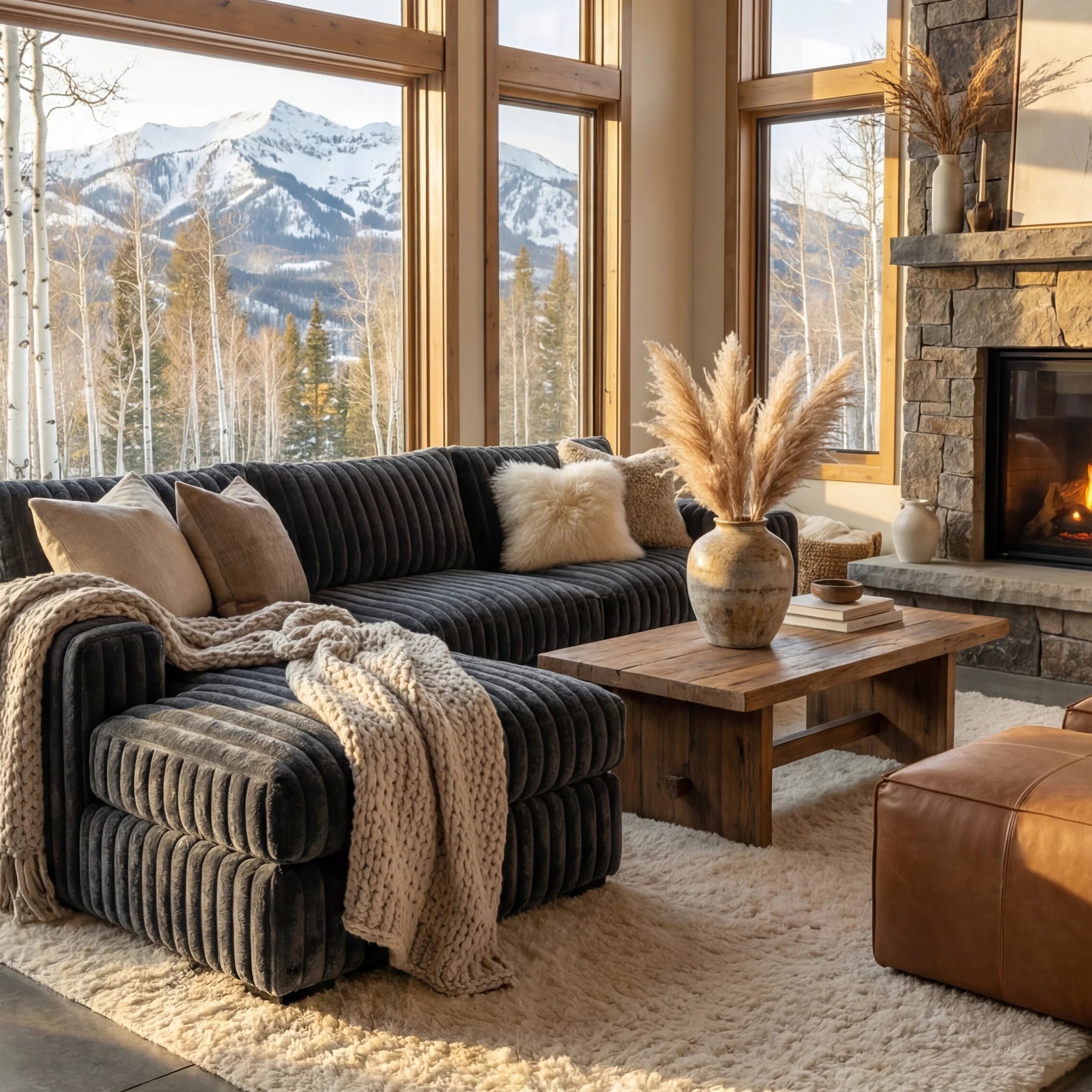 Big Wig Charcoal Two-Piece Chaise Sectional
