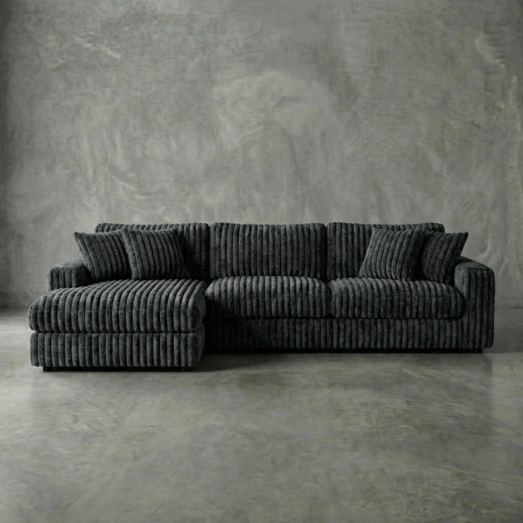 Big Wig Charcoal Two-Piece Chaise Sectional