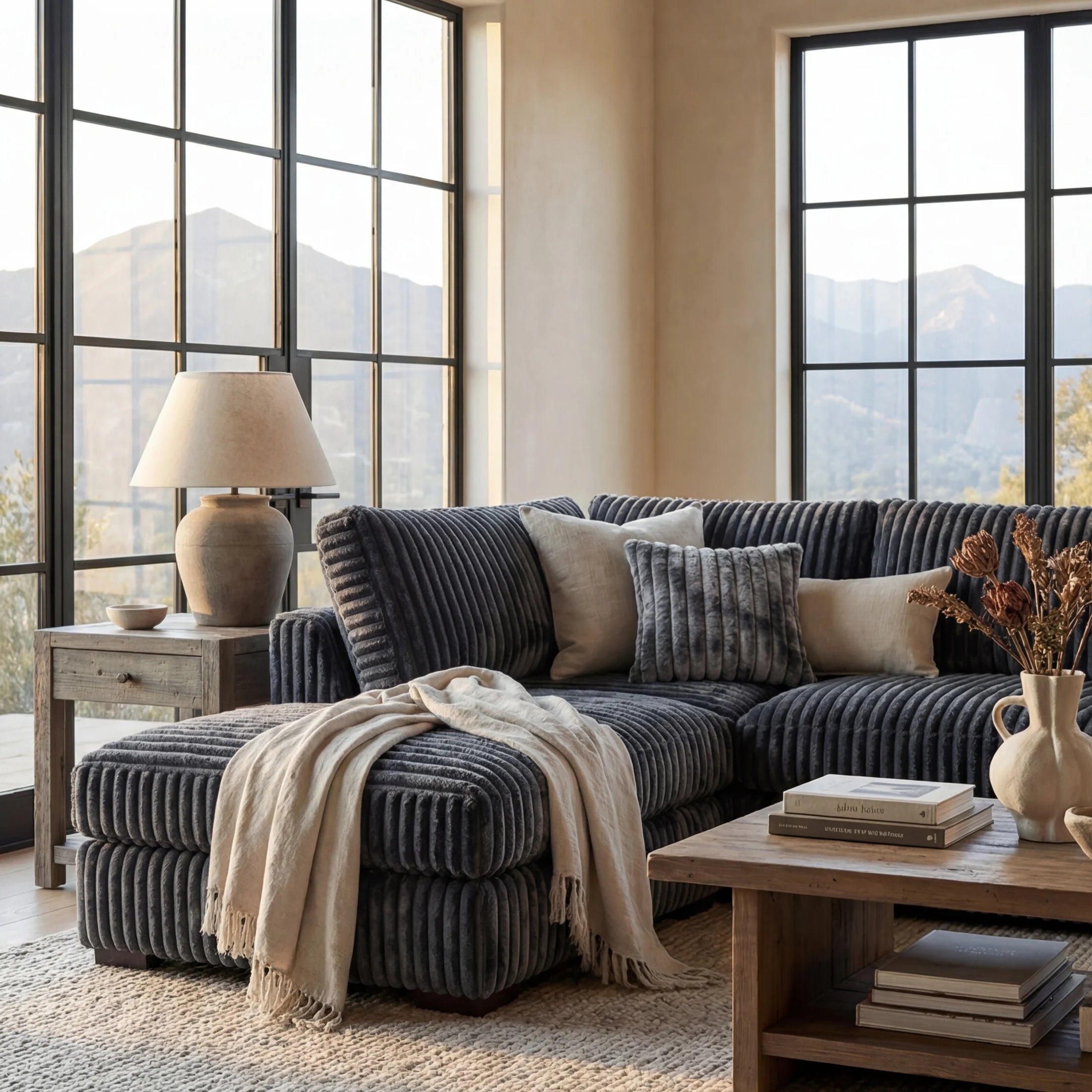 Big Wig Charcoal Two-Piece Sectional