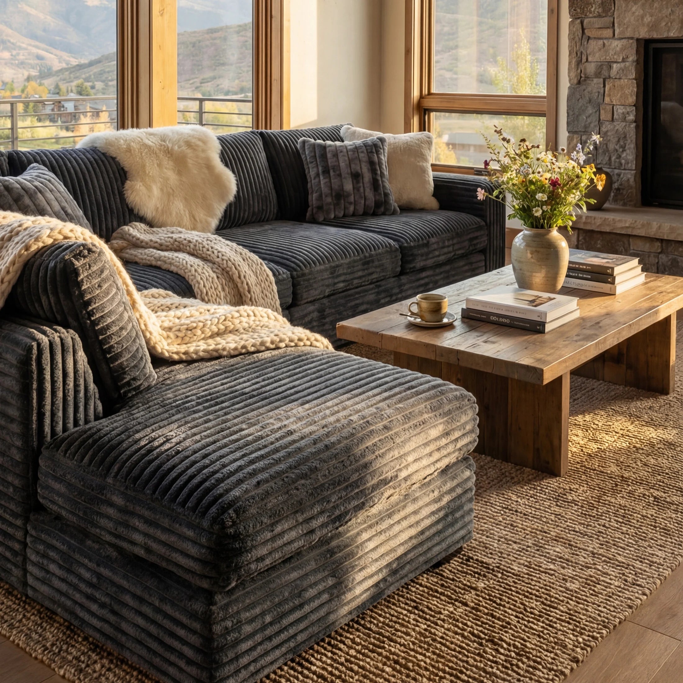 Big Wig Charcoal Two-Piece Sectional