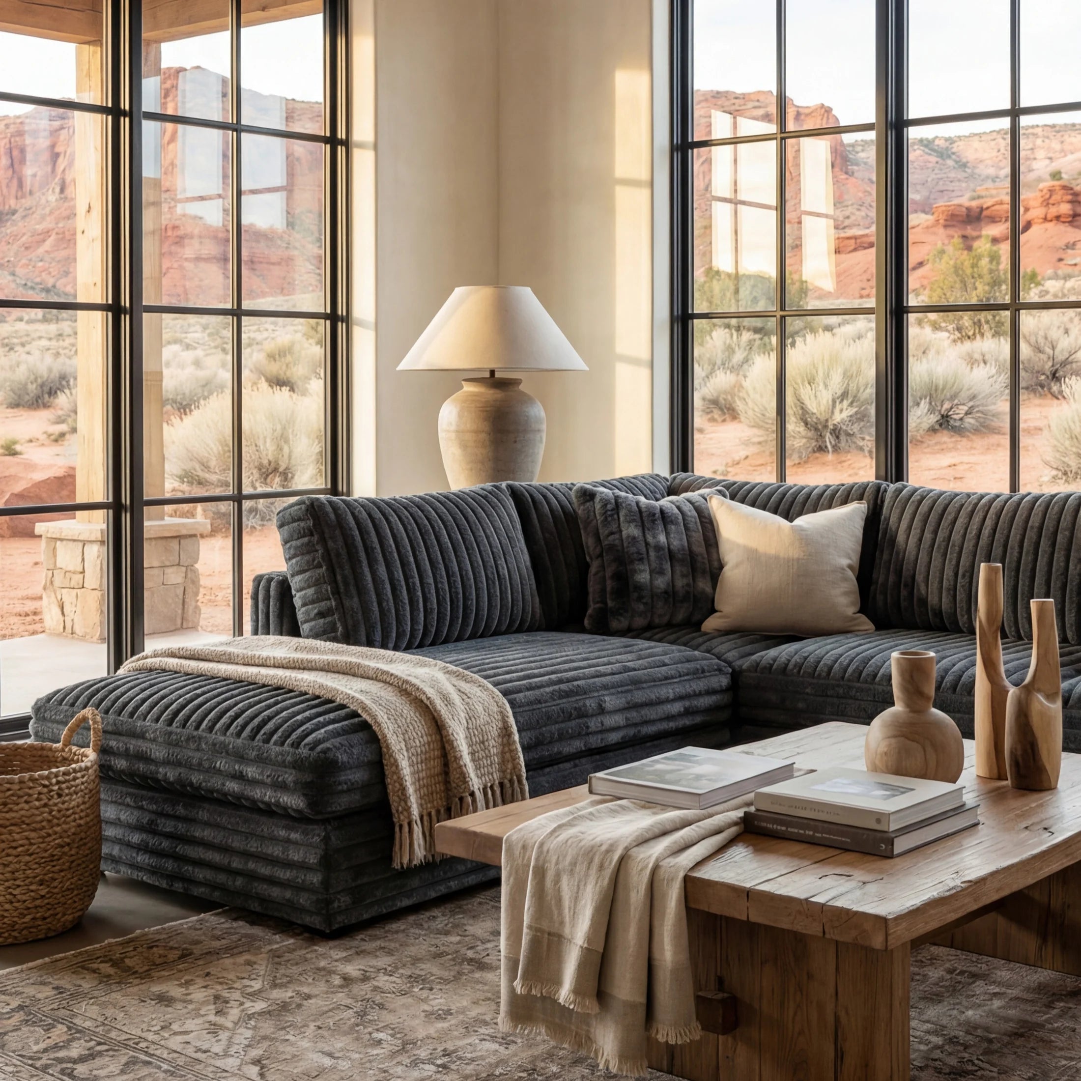 Big Wig Charcoal Two-Piece Sectional