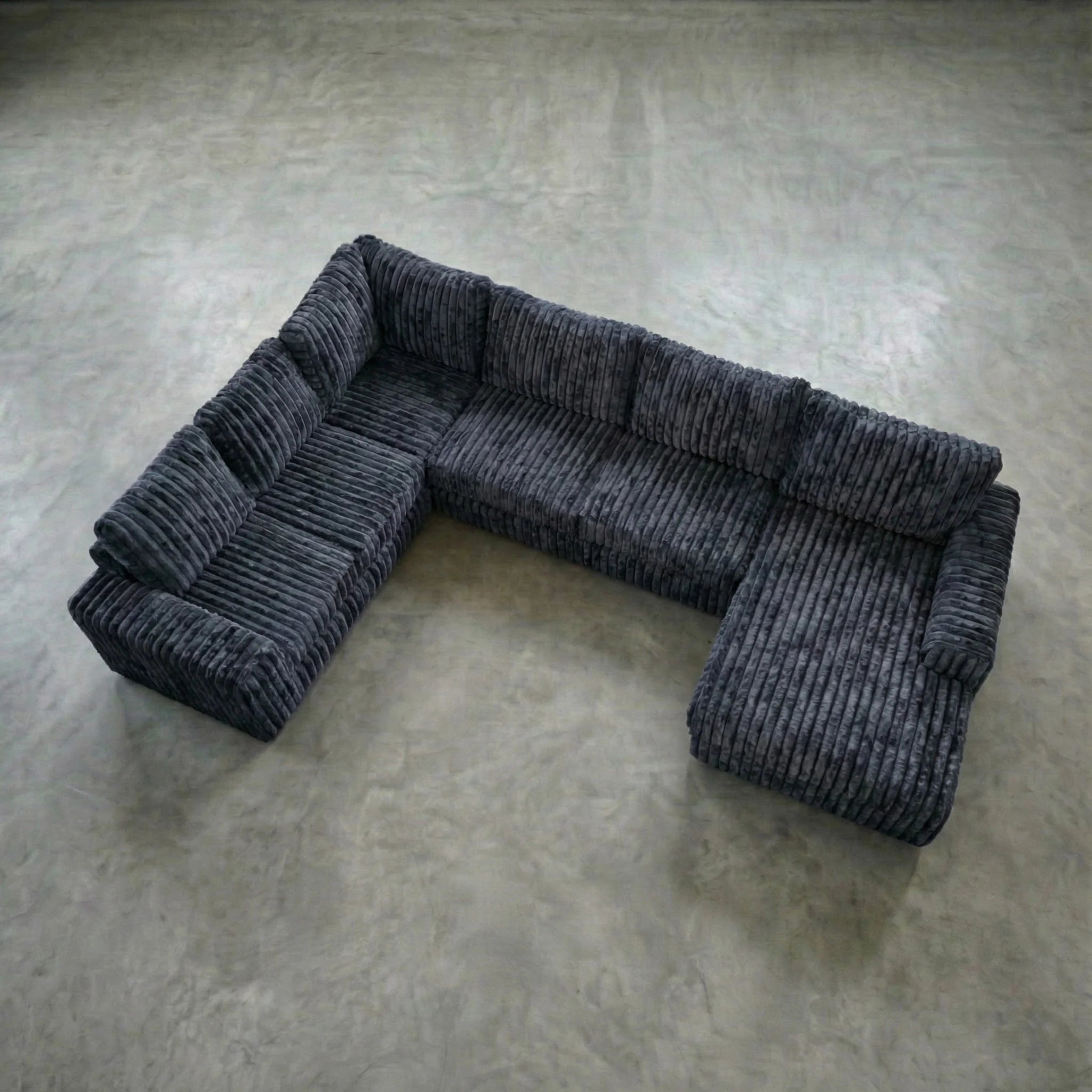 Big Wig Charcoal Three-Piece Chaise Sectional