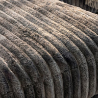 Detail view of Big Wig Charcoal chaise lounger, showing fabric texture