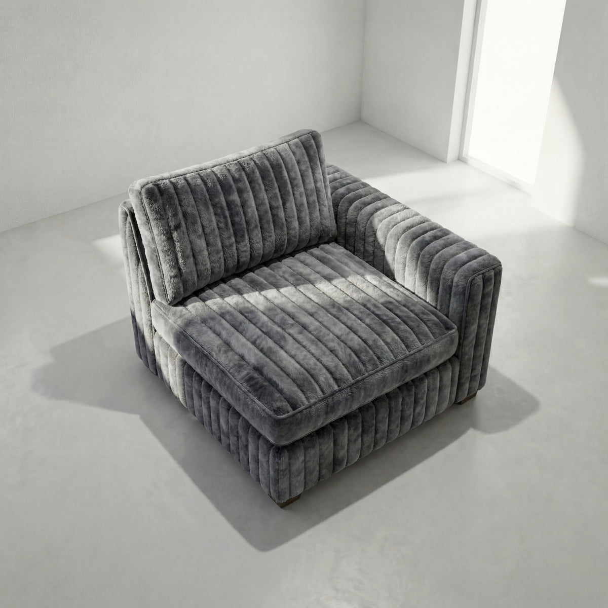 Big Wig Charcoal Modular End