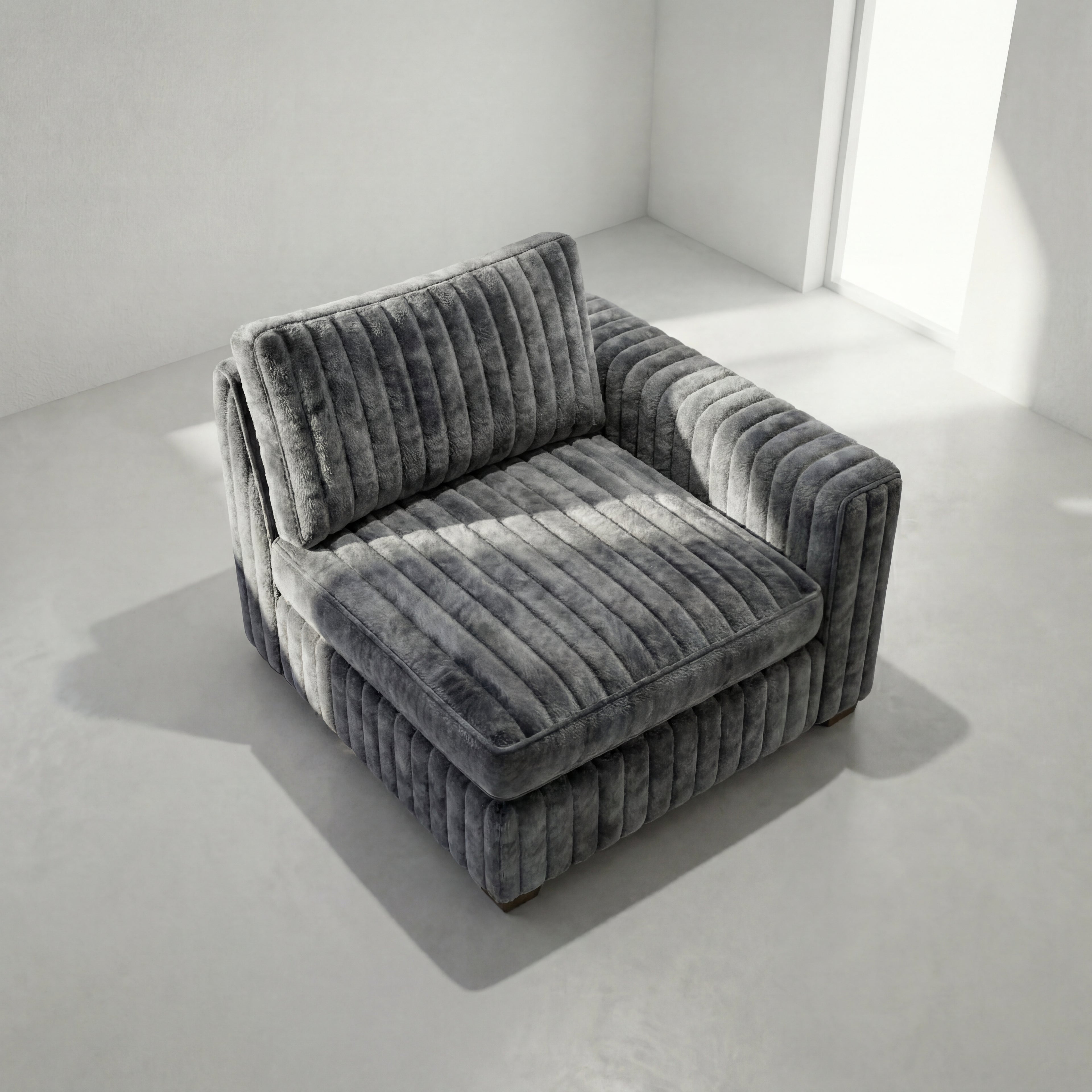 Big Wig Charcoal Modular End