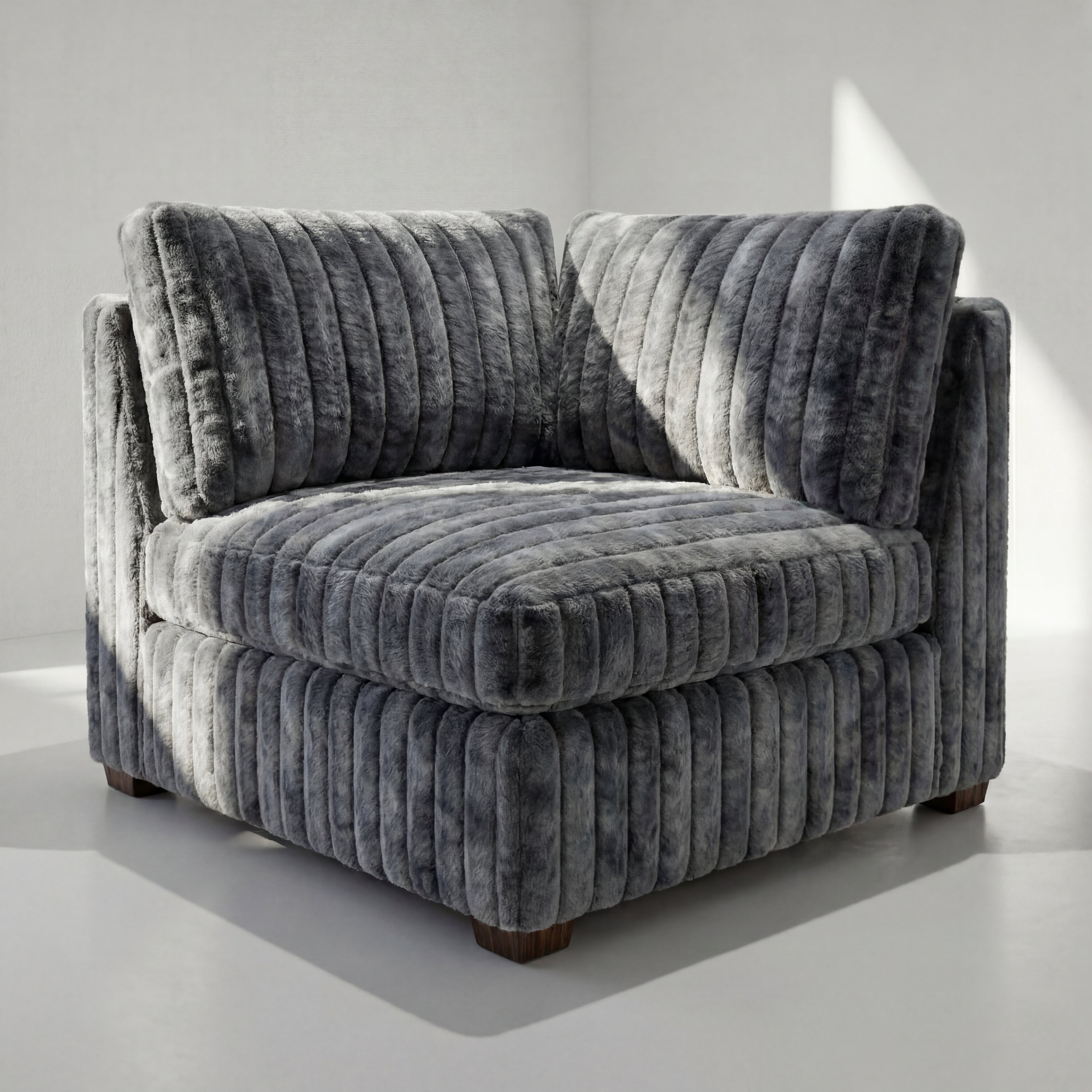 Big Wig Charcoal Modular Corner