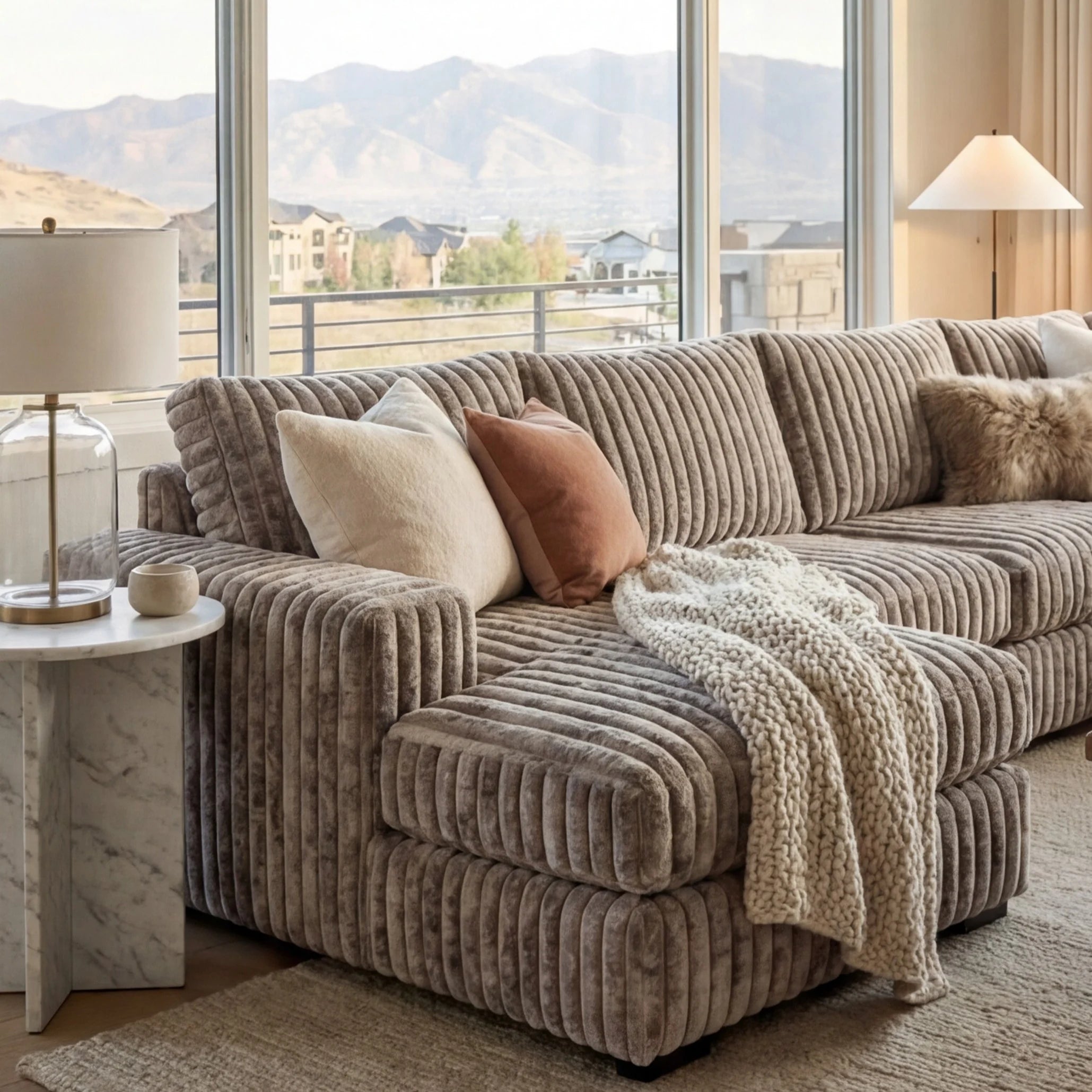 Big Wig Grey Two-Piece Chaise Sectional
