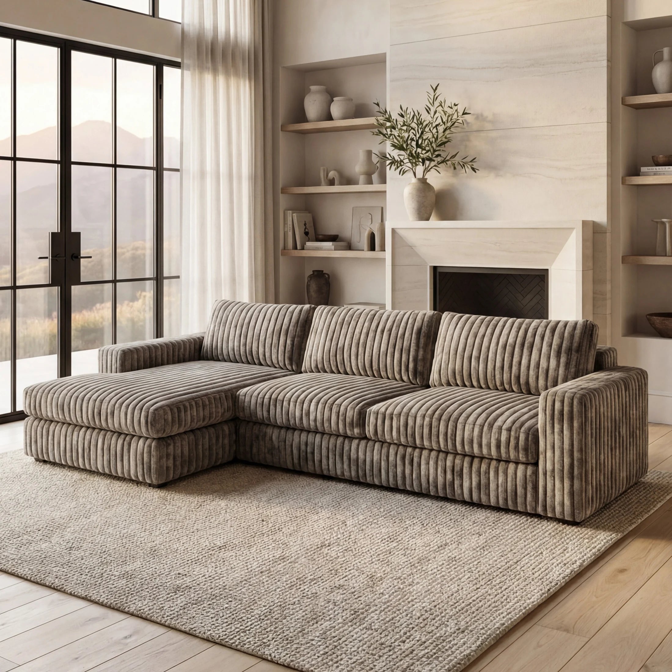 Big Wig Grey Two-Piece Chaise Sectional
