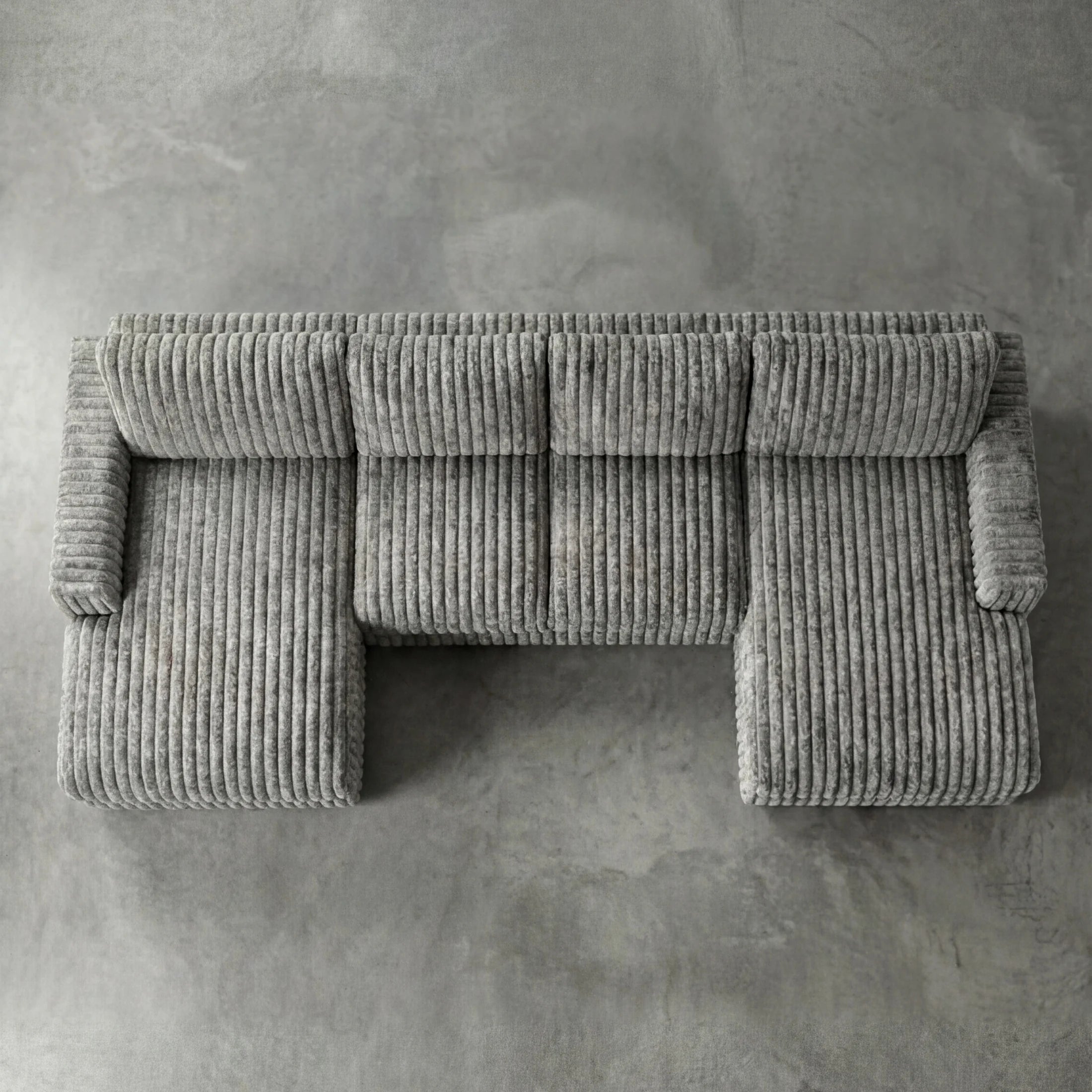 Big Wig Grey Three-Piece Double Chaise Sectional