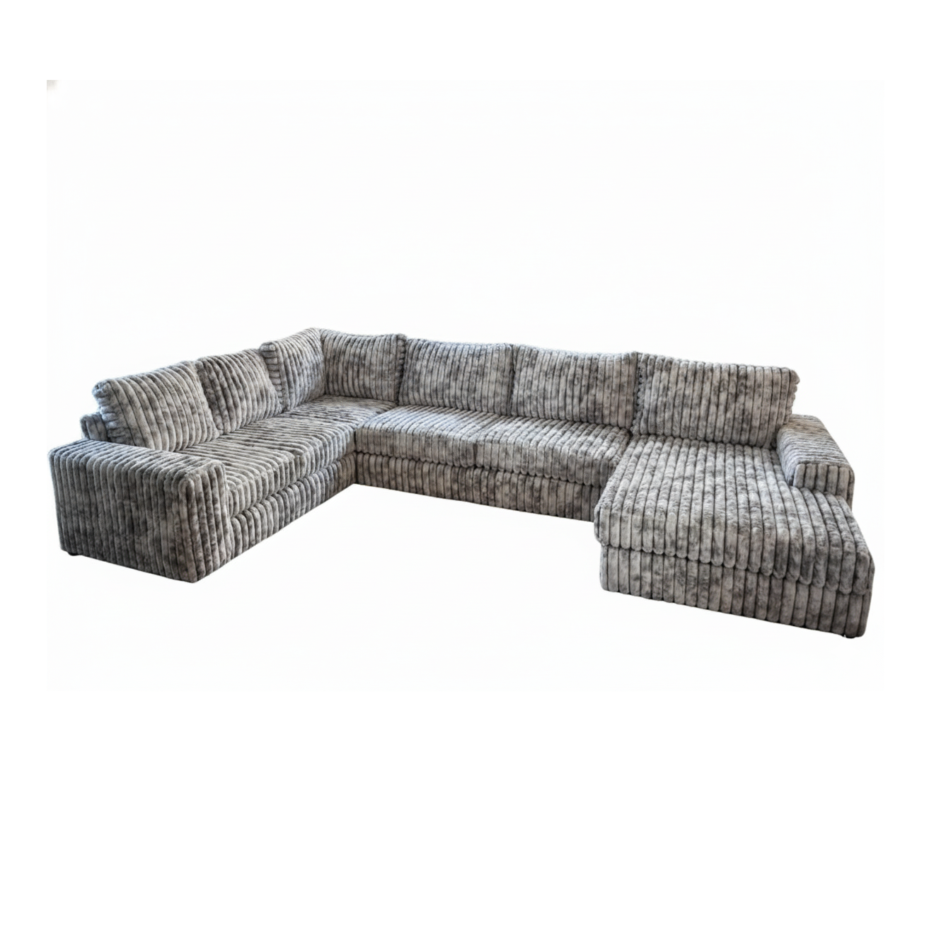 Big Wig Grey Three-Piece Chaise Sectional
