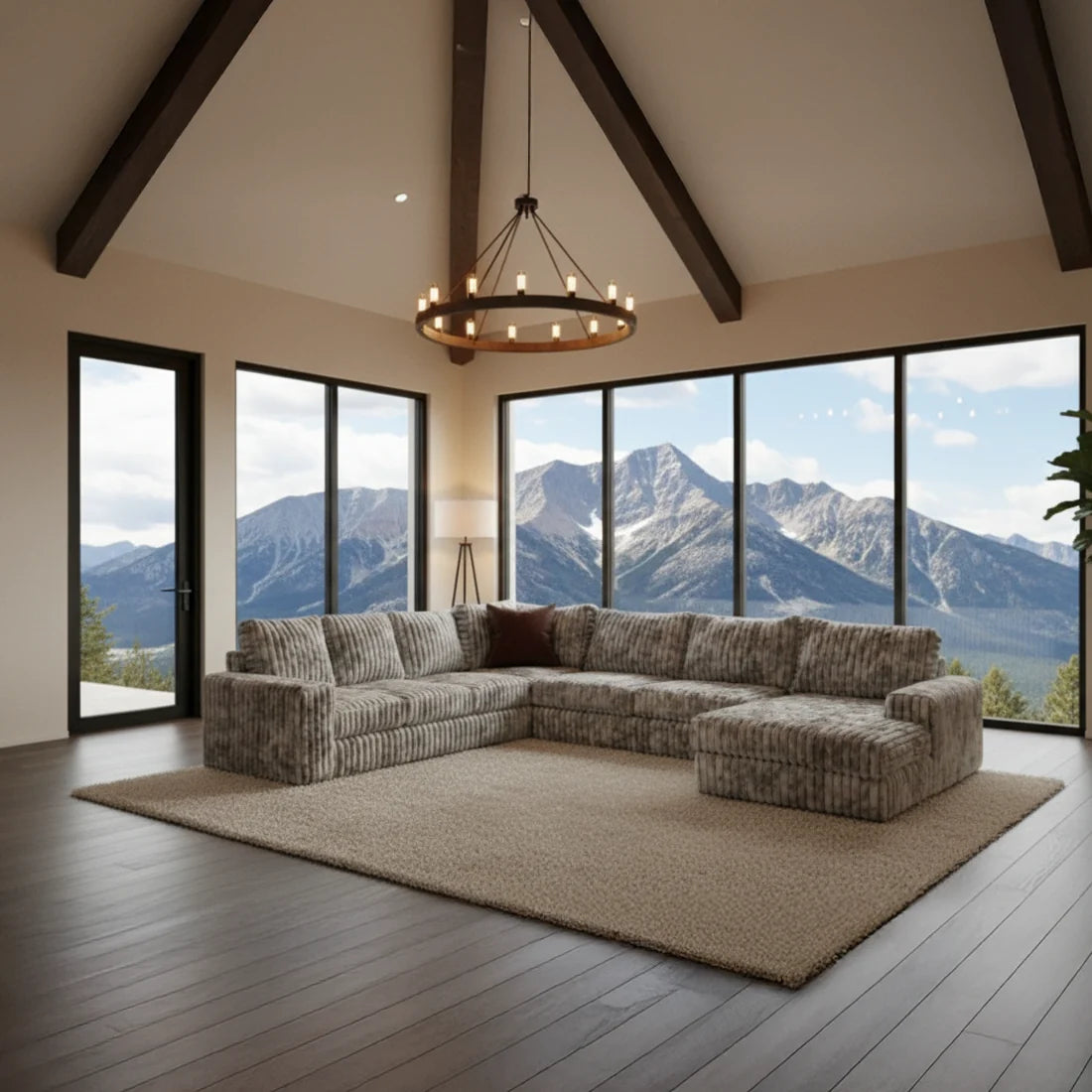 Big Wig Grey Three-Piece Chaise Sectional