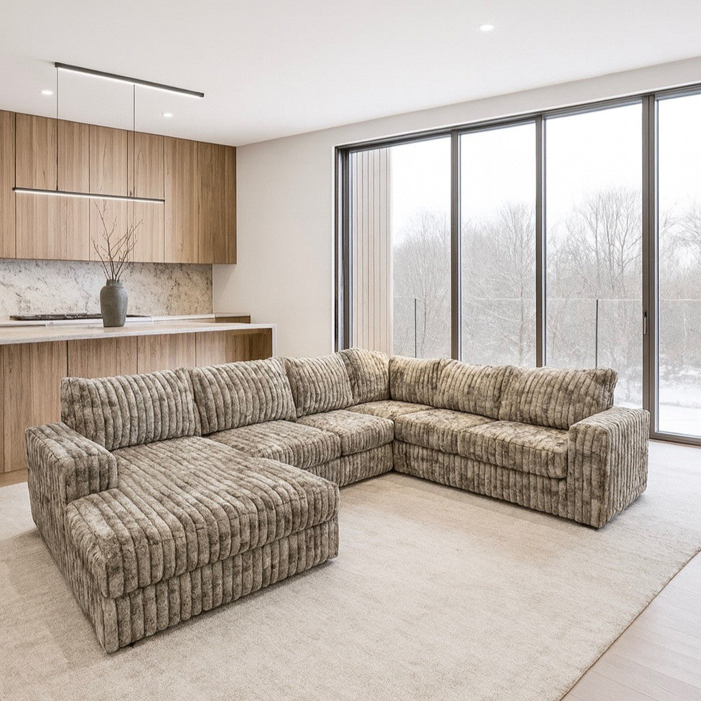 Big Wig Grey Three-Piece Chaise Sectional