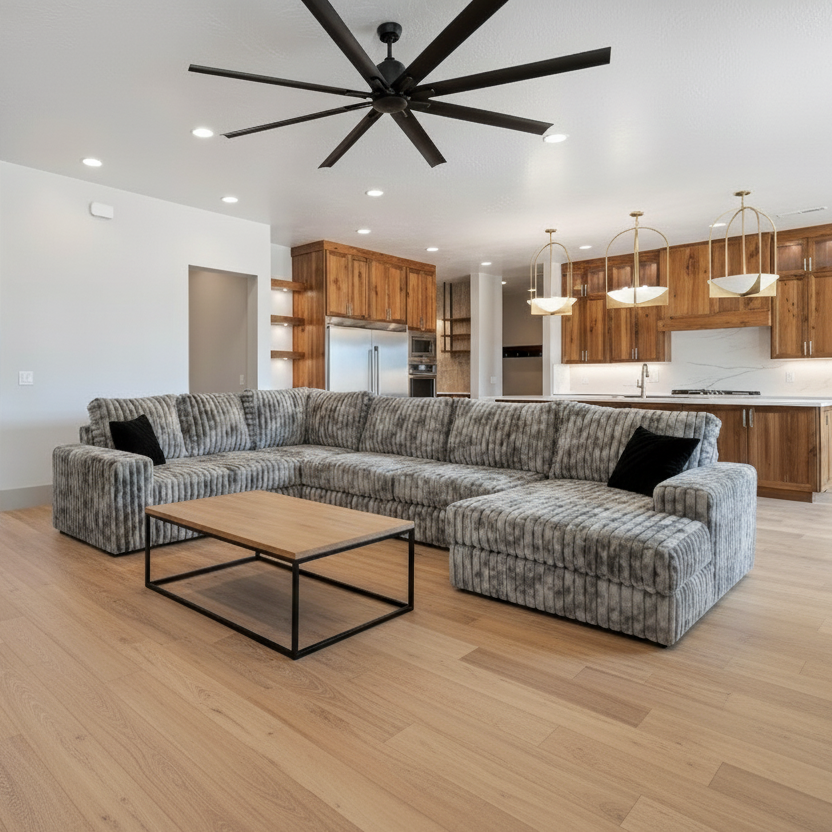 Big Wig Grey Three-Piece Chaise Sectional