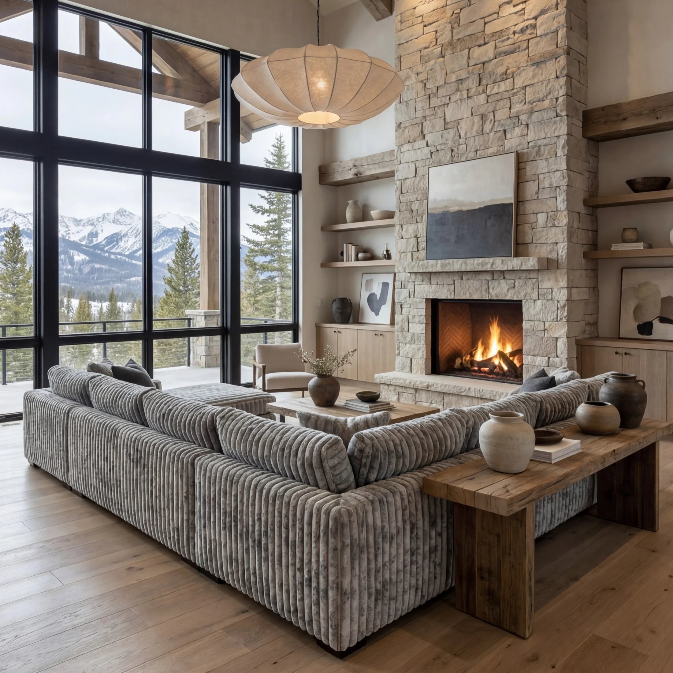 Big Wig Grey Three-Piece Chaise Sectional