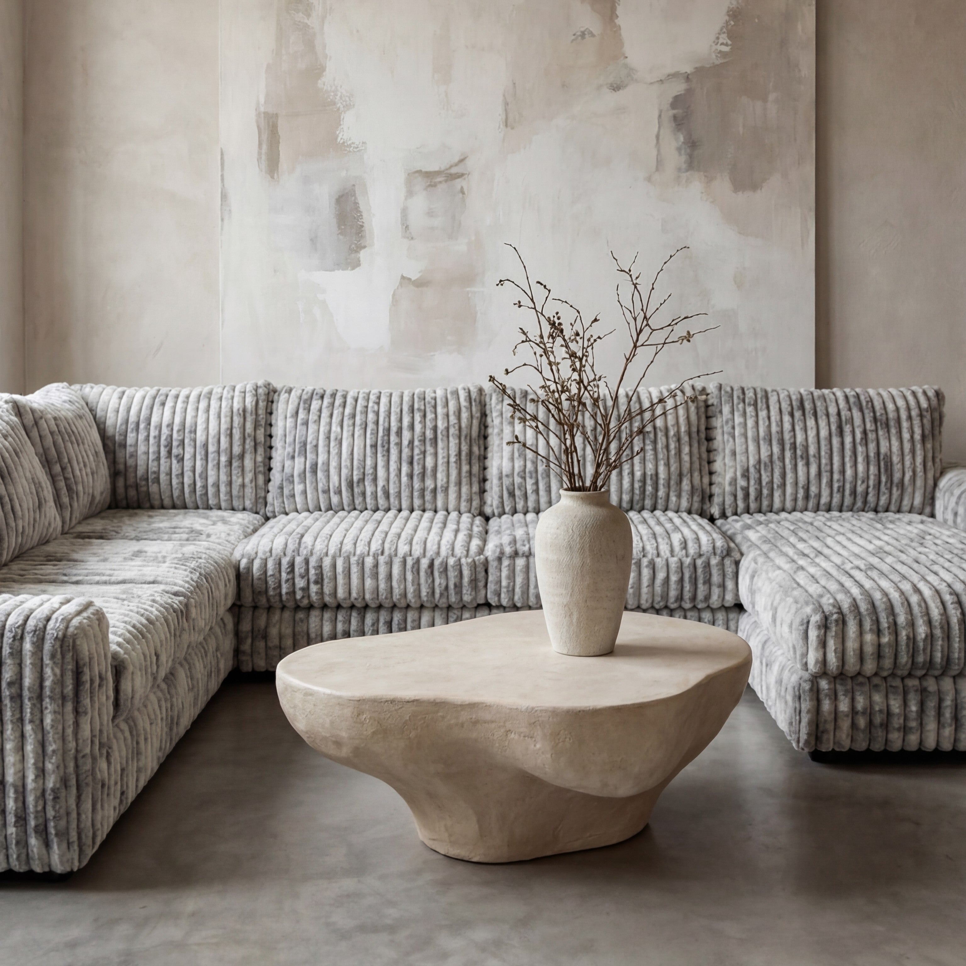 Big Wig Grey Three-Piece Chaise Sectional