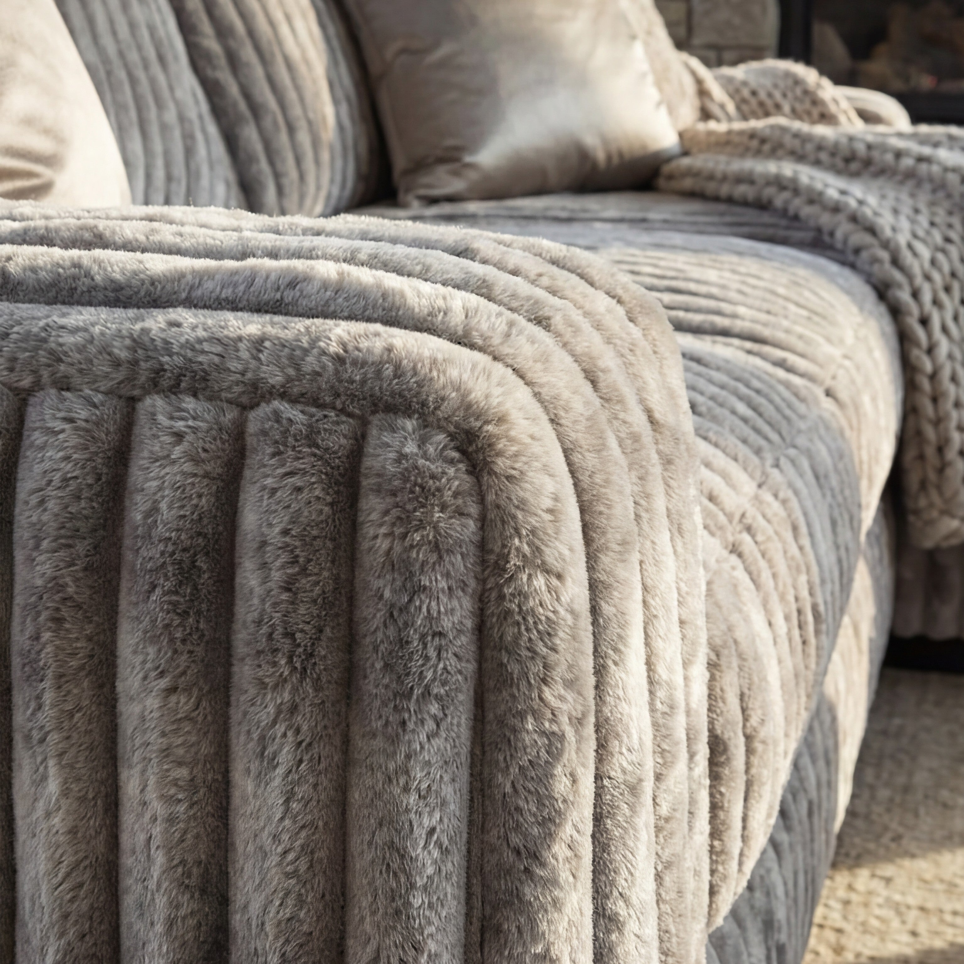 Big Wig Grey Three-Piece Chaise Sectional