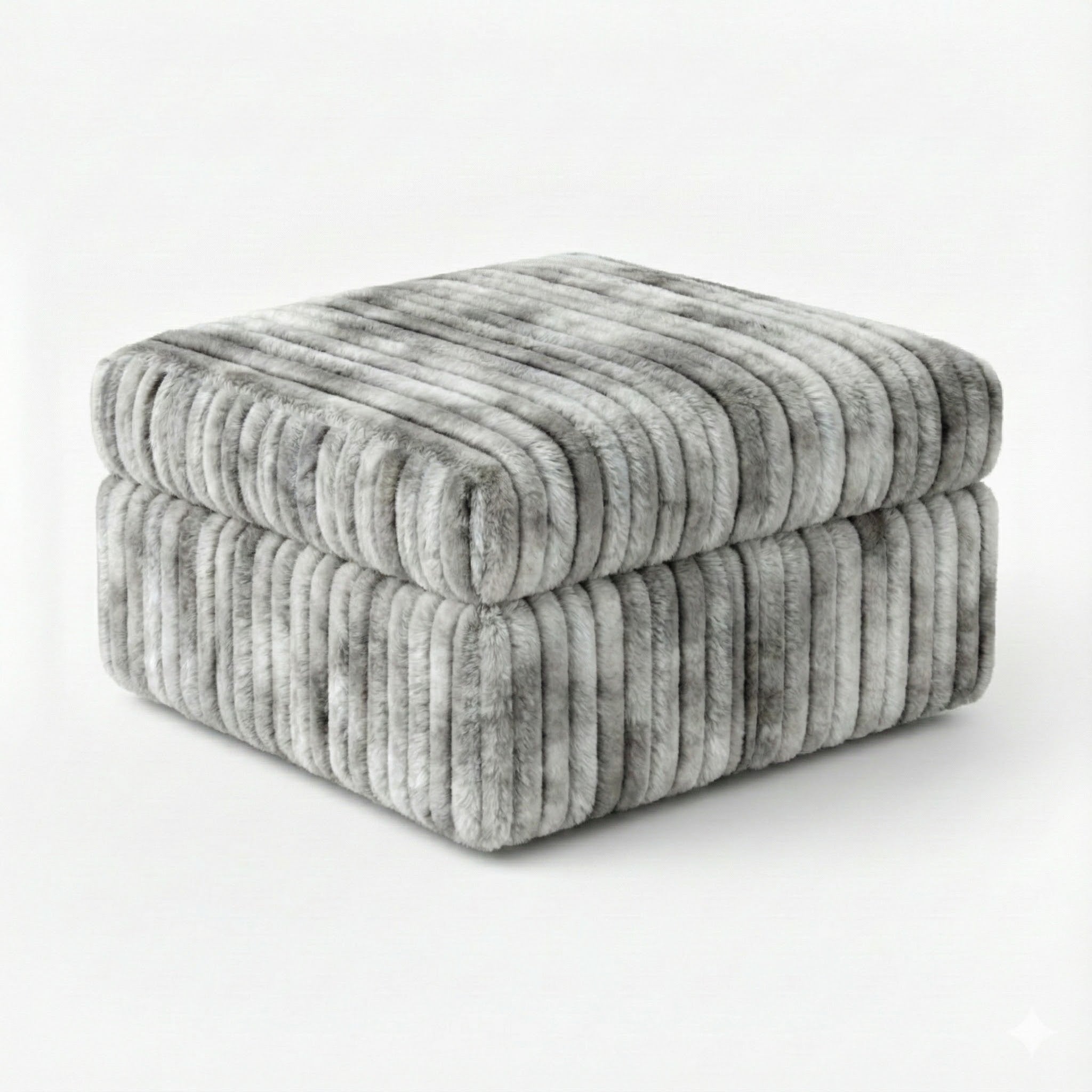 Big Wig Grey Ottoman Square