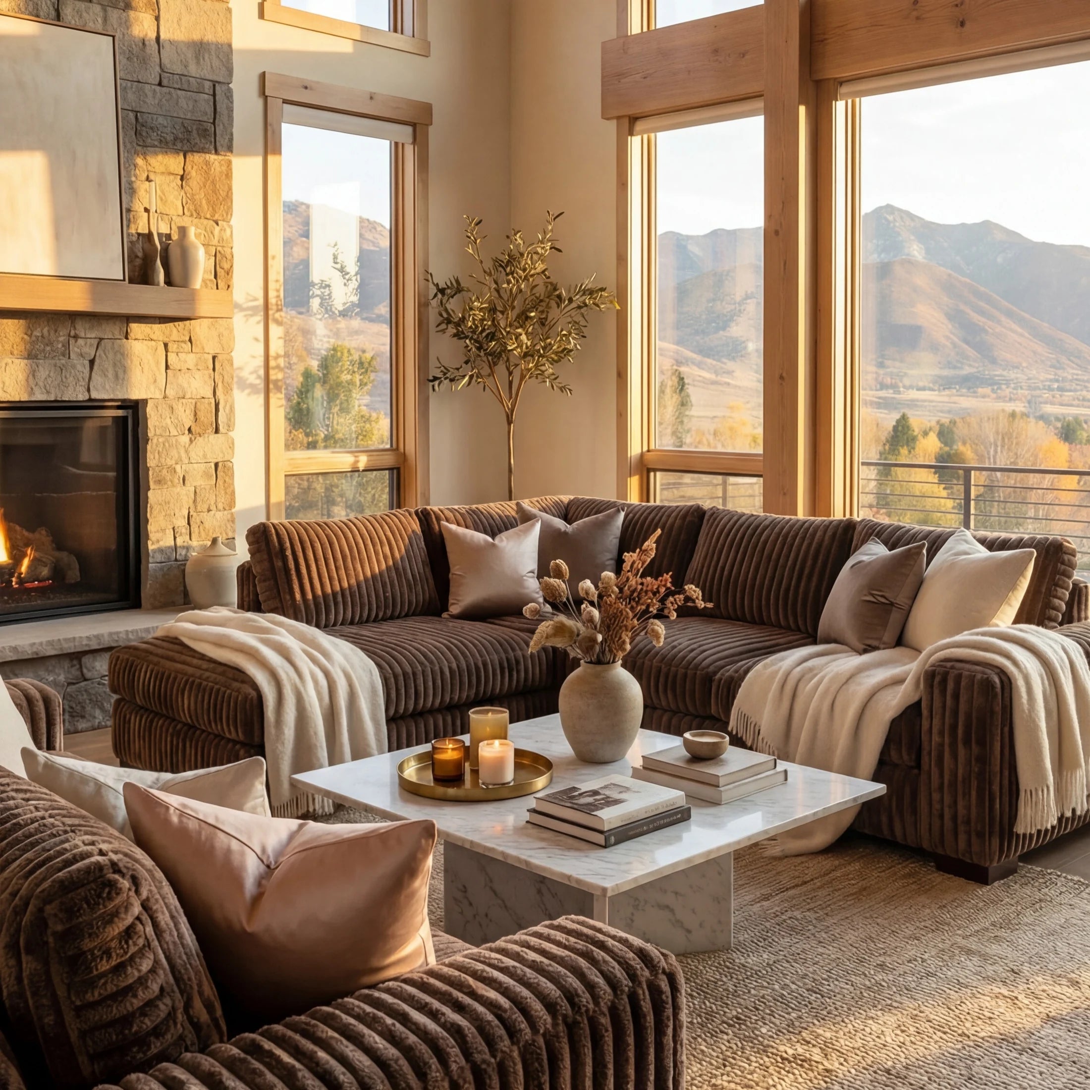Big Wig Mocha Two-Piece Sectional