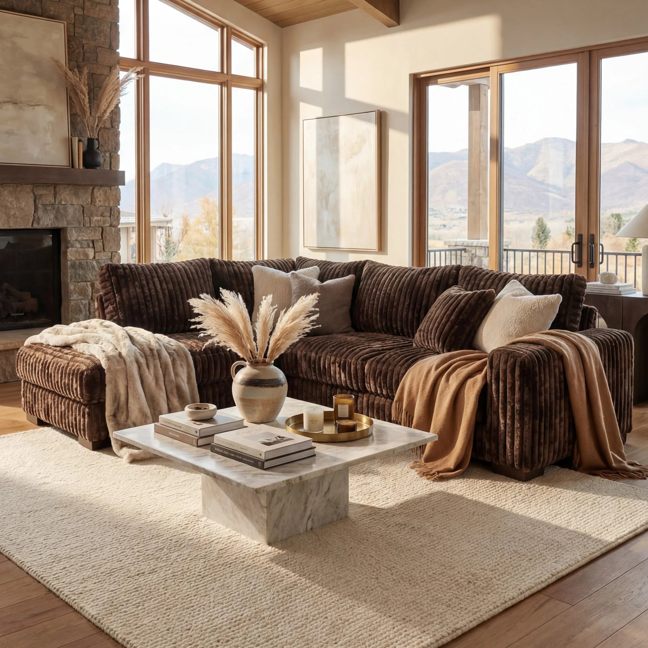Big Wig Mocha Two-Piece Sectional