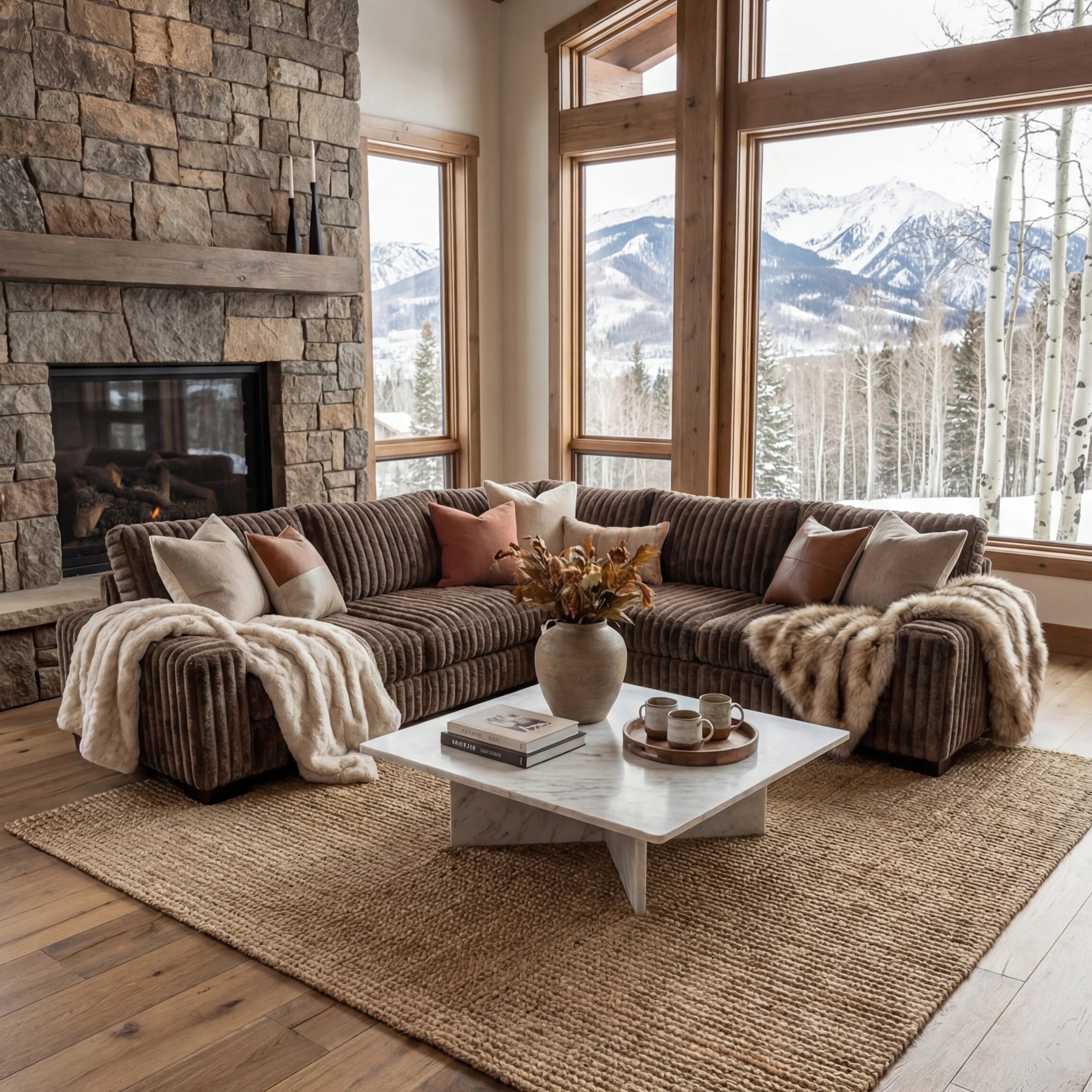 Big Wig Mocha Three-Piece Sectional