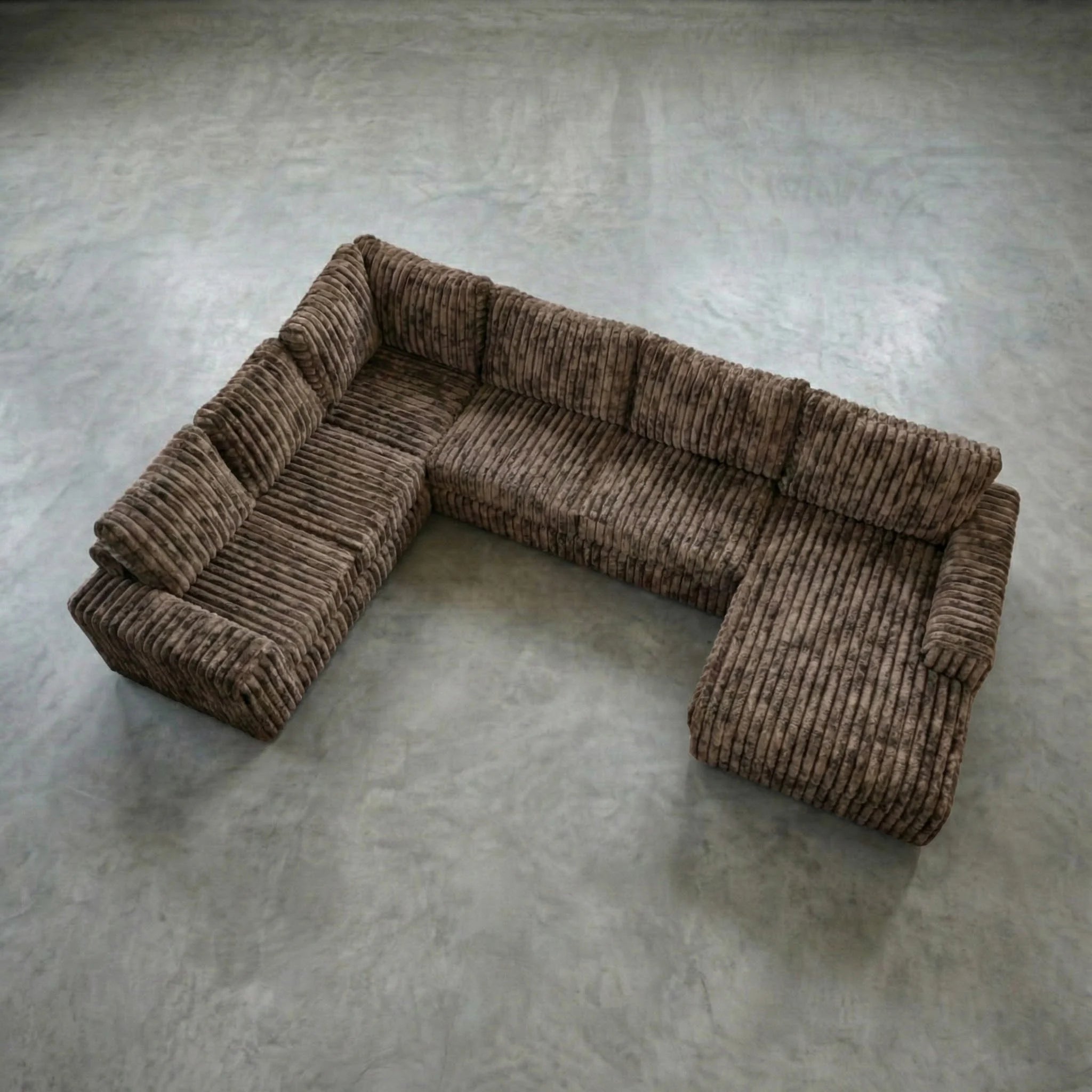 Big Wig Mocha Three-Piece Chaise Sectional